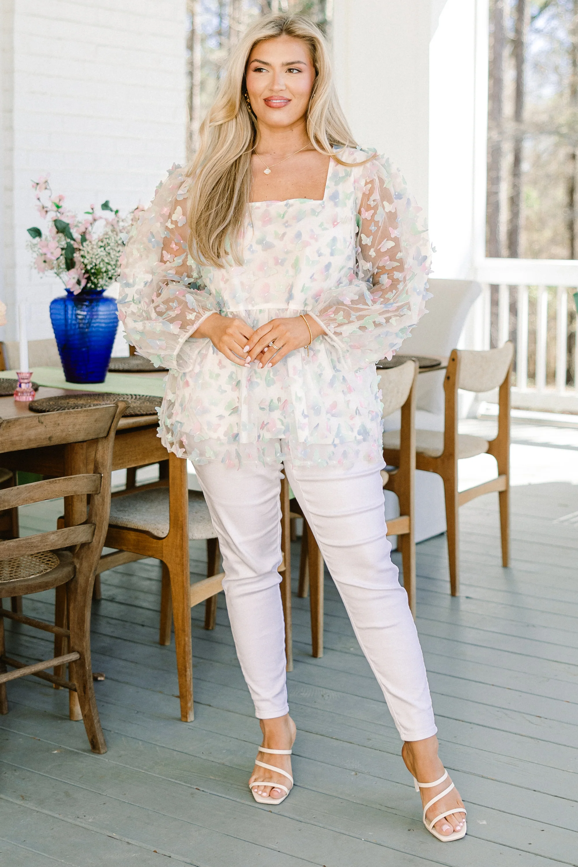 Ribbons In The Sky Top, Sage Mix - Giverhouse