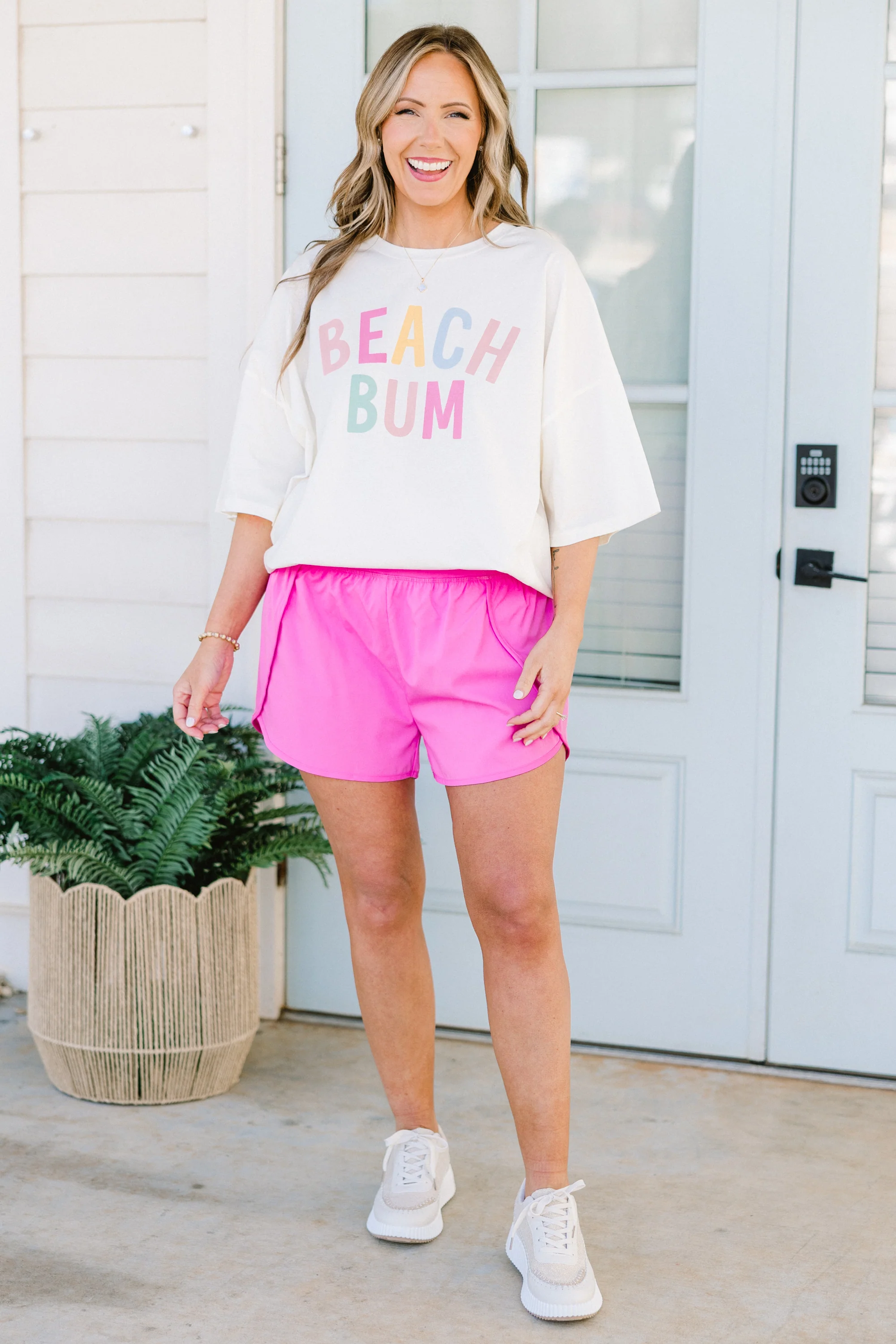 Sporty Chic Shorts, Bright Mauve - Giverhouse
