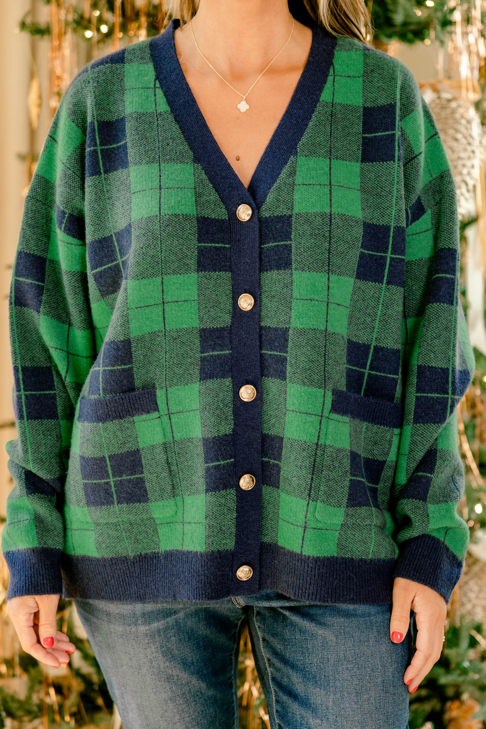 Old School Charm Cardigan, Green - Giverhouse