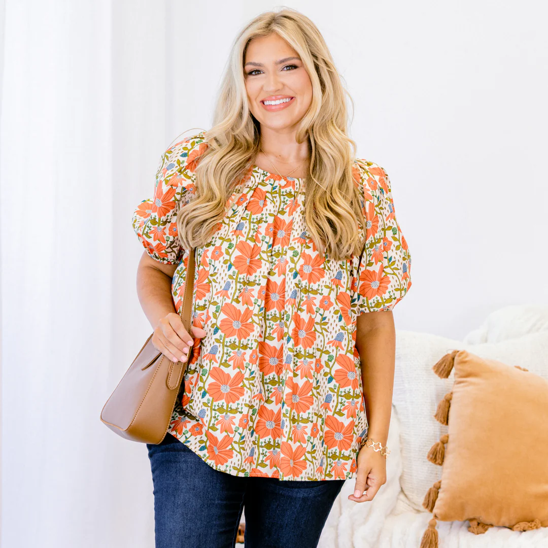 Rooftop Romance Top, Red-Ivory - Giverhouse