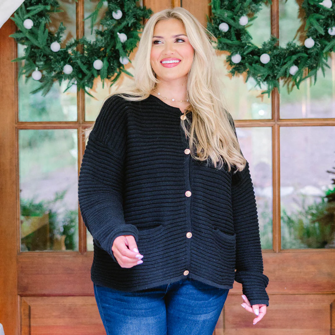 Path To Greatness Cardigan, Black - Giverhouse