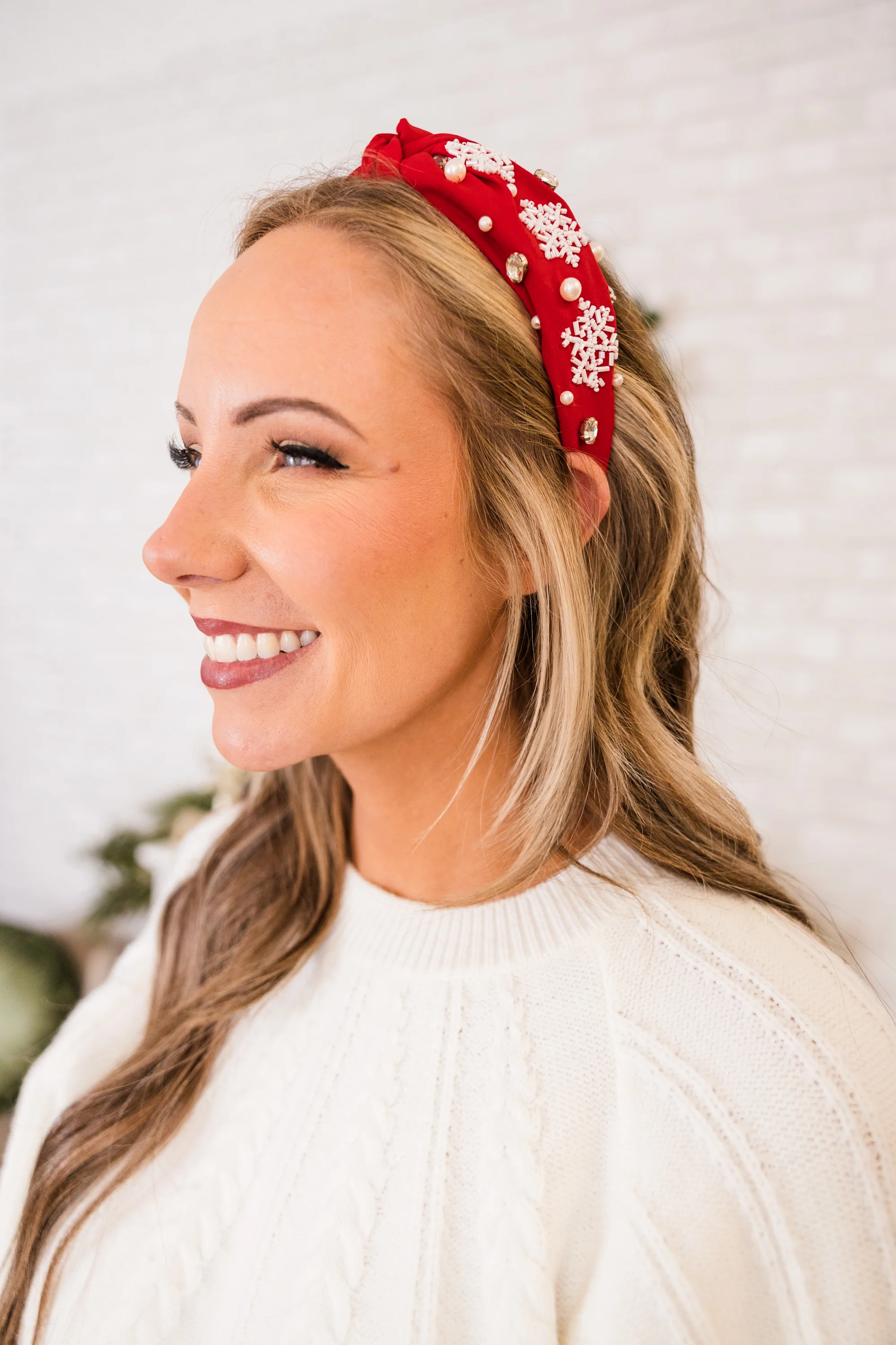 Snowflake Paradise Headband, Red - Giverhouse
