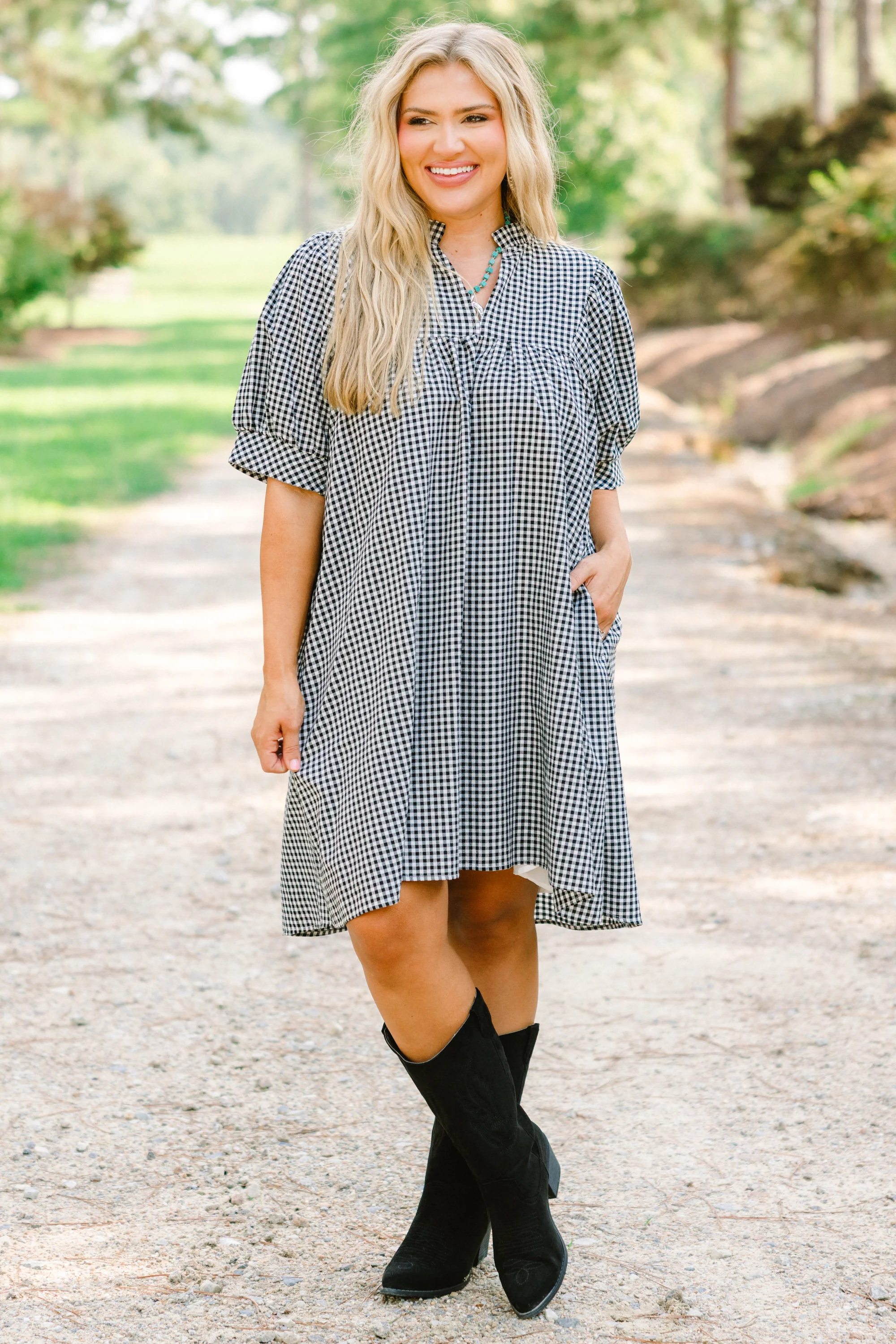 Make My Night Dress, Black Gingham - Giverhouse