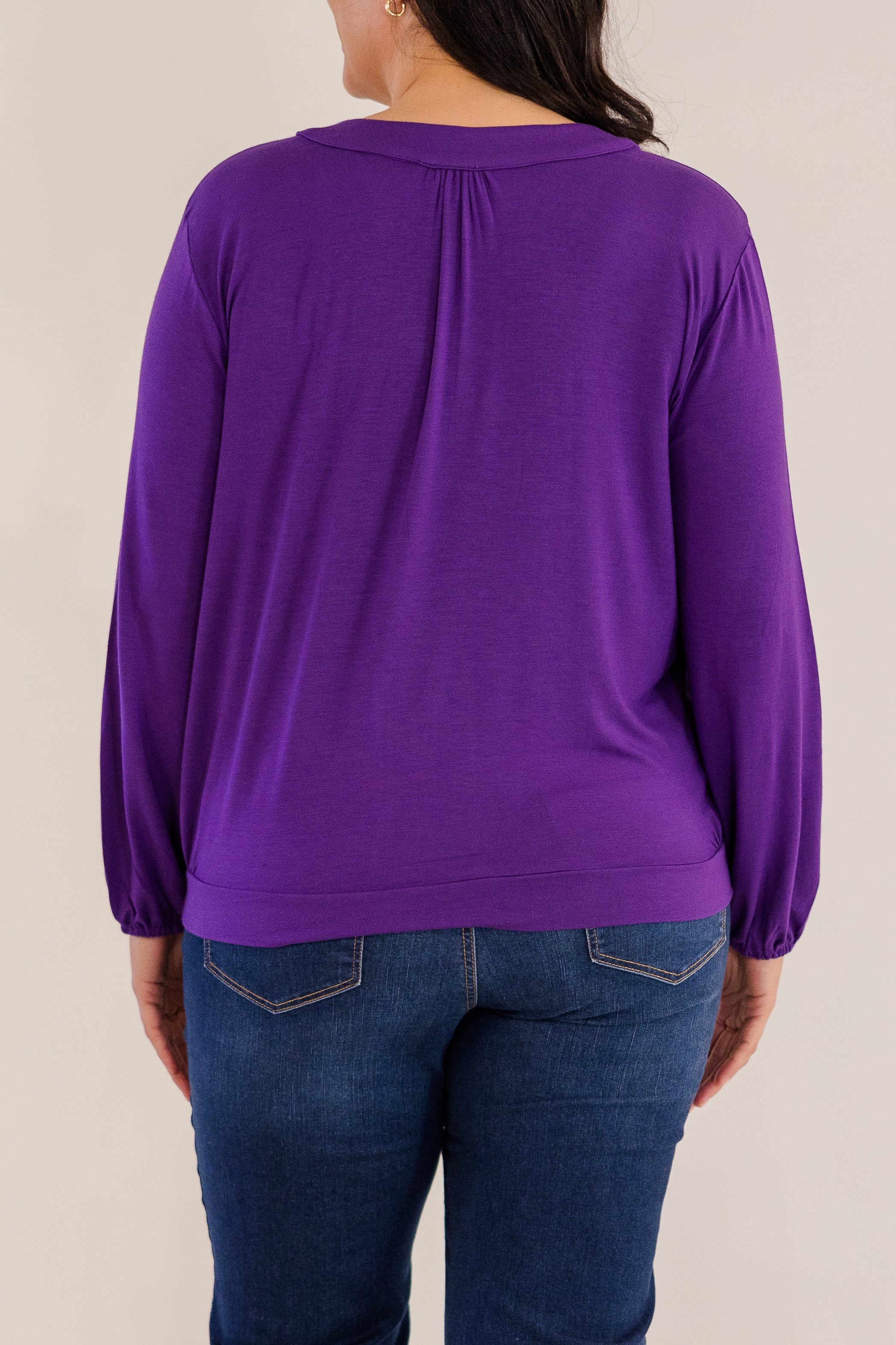 Albany Clean Neck Top, Petunia - Giverhouse