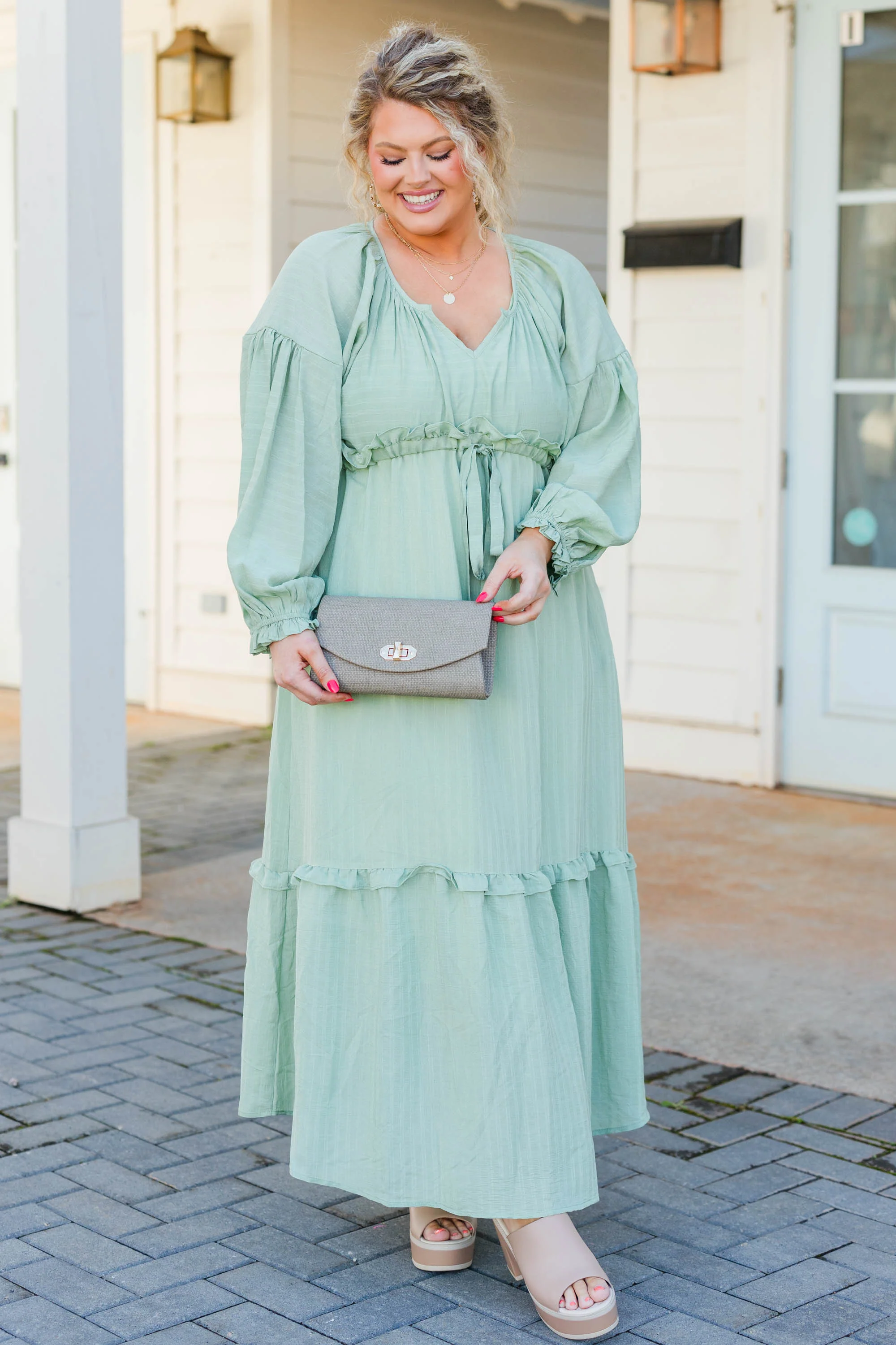 Tell Your Story Dress, Green - Giverhouse