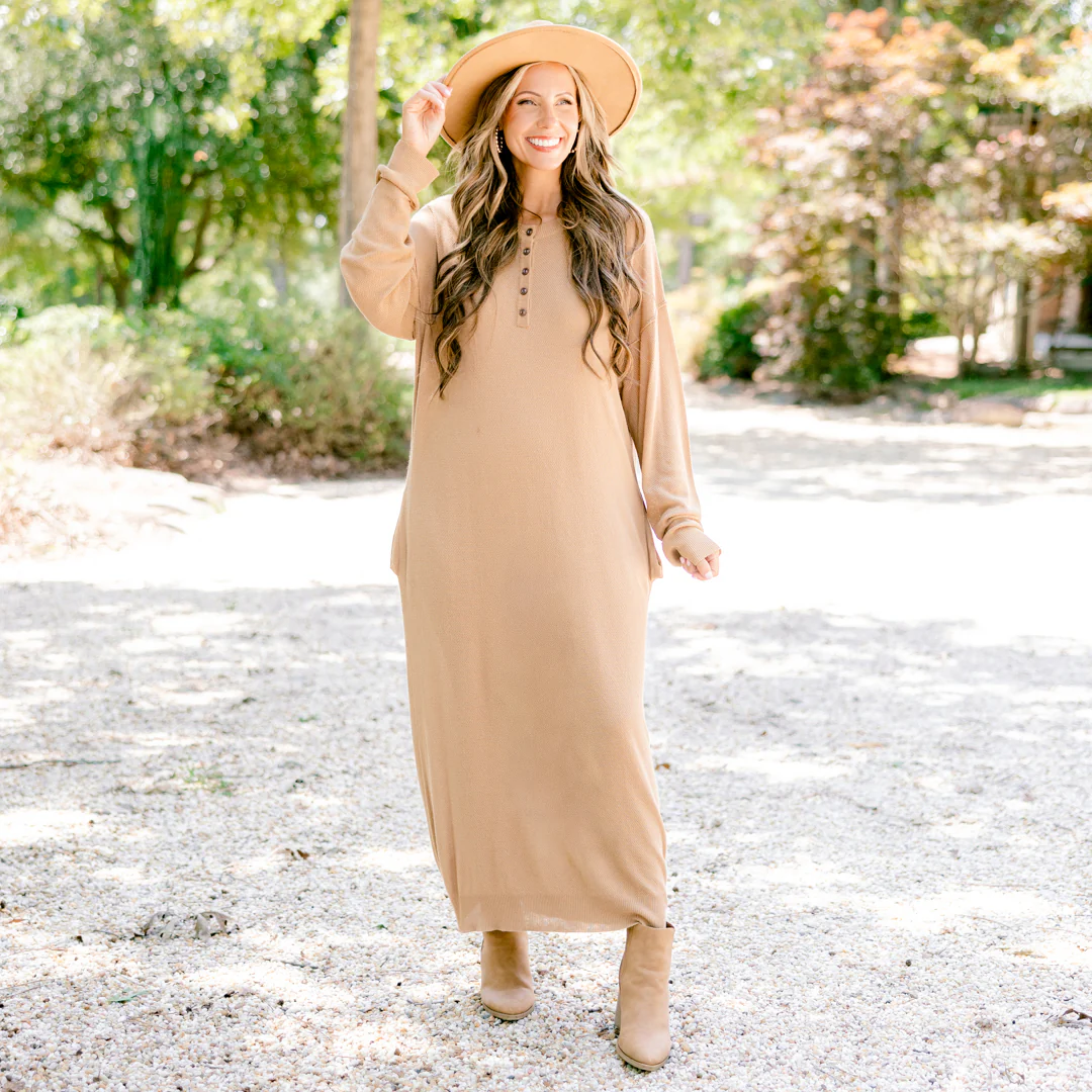 One Happy Day Dress, Camel - Giverhouse