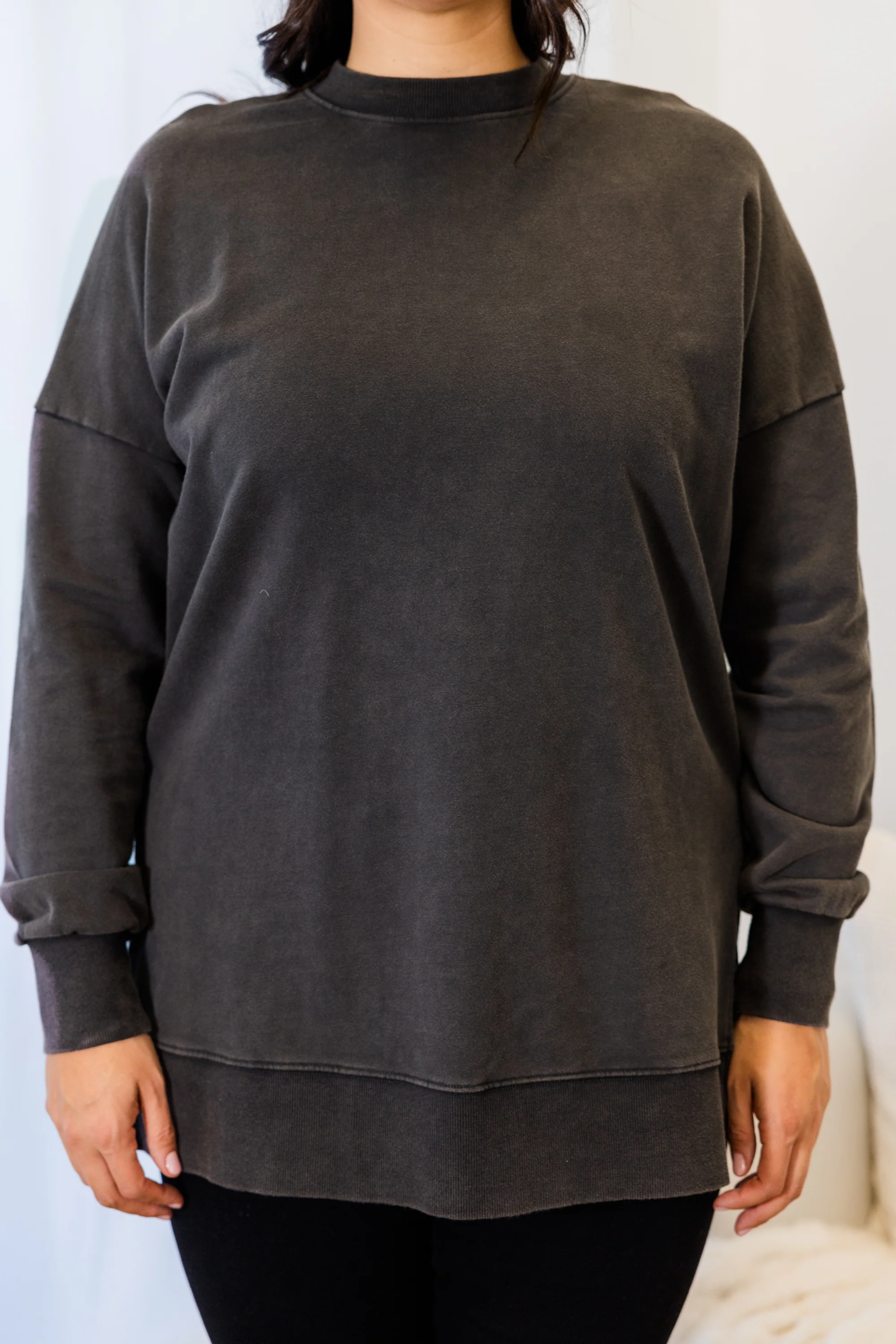 Girl I've Always Been Top, Black Acid Wash - Giverhouse