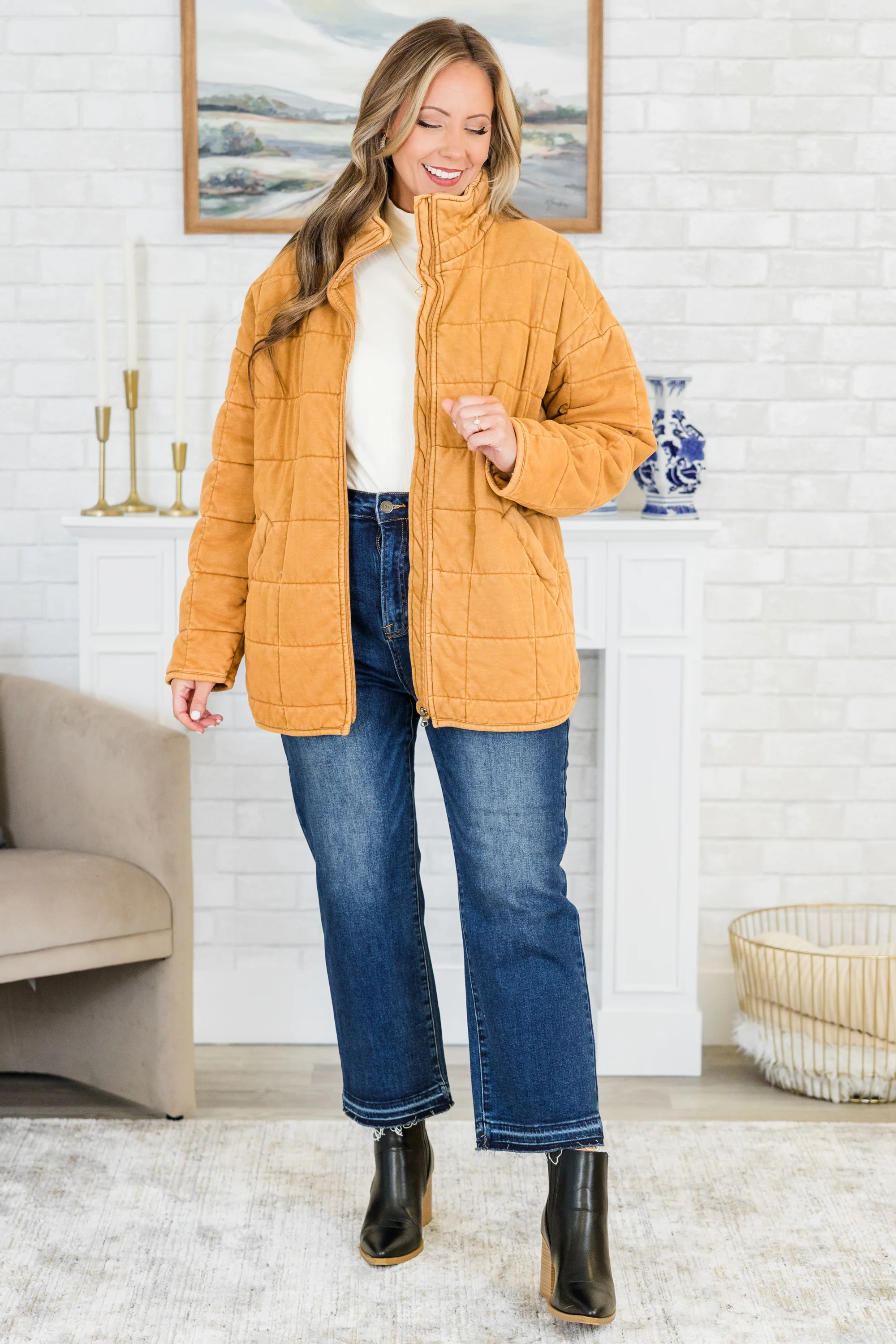 Faded Memories Jacket, Taupe - Giverhouse