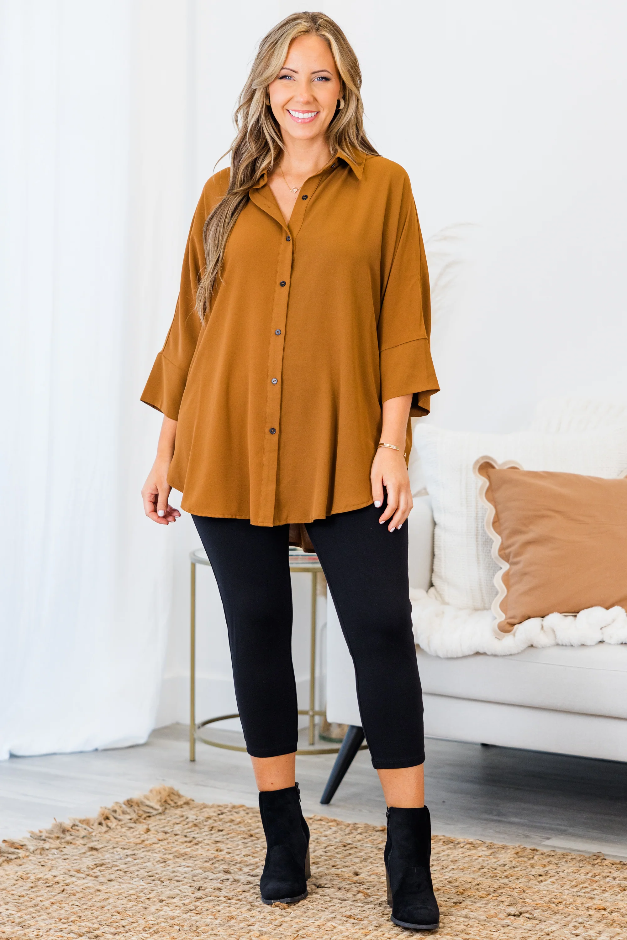 Working Babe Top, Brown - Giverhouse