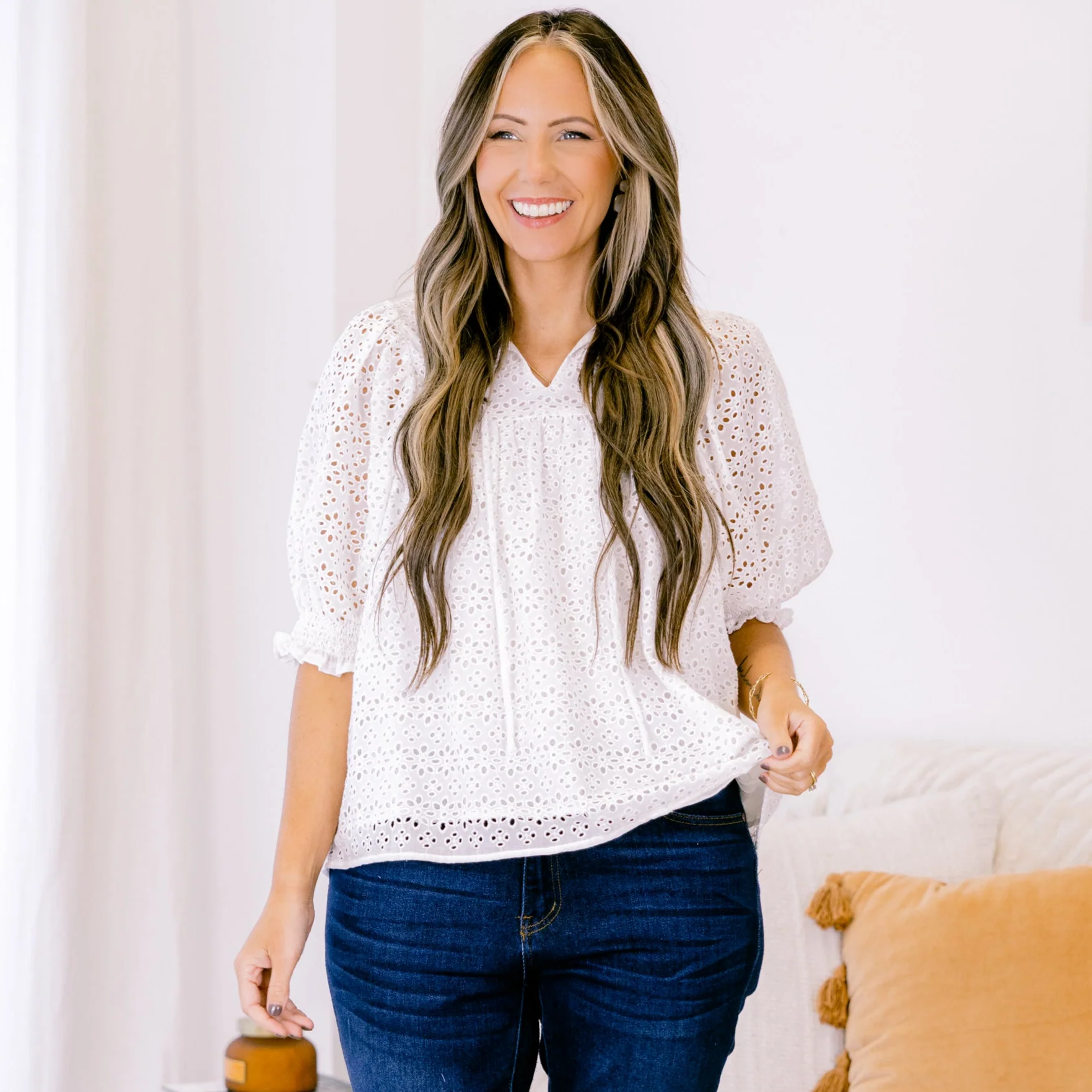 Graceful In Lace Top, White - Giverhouse