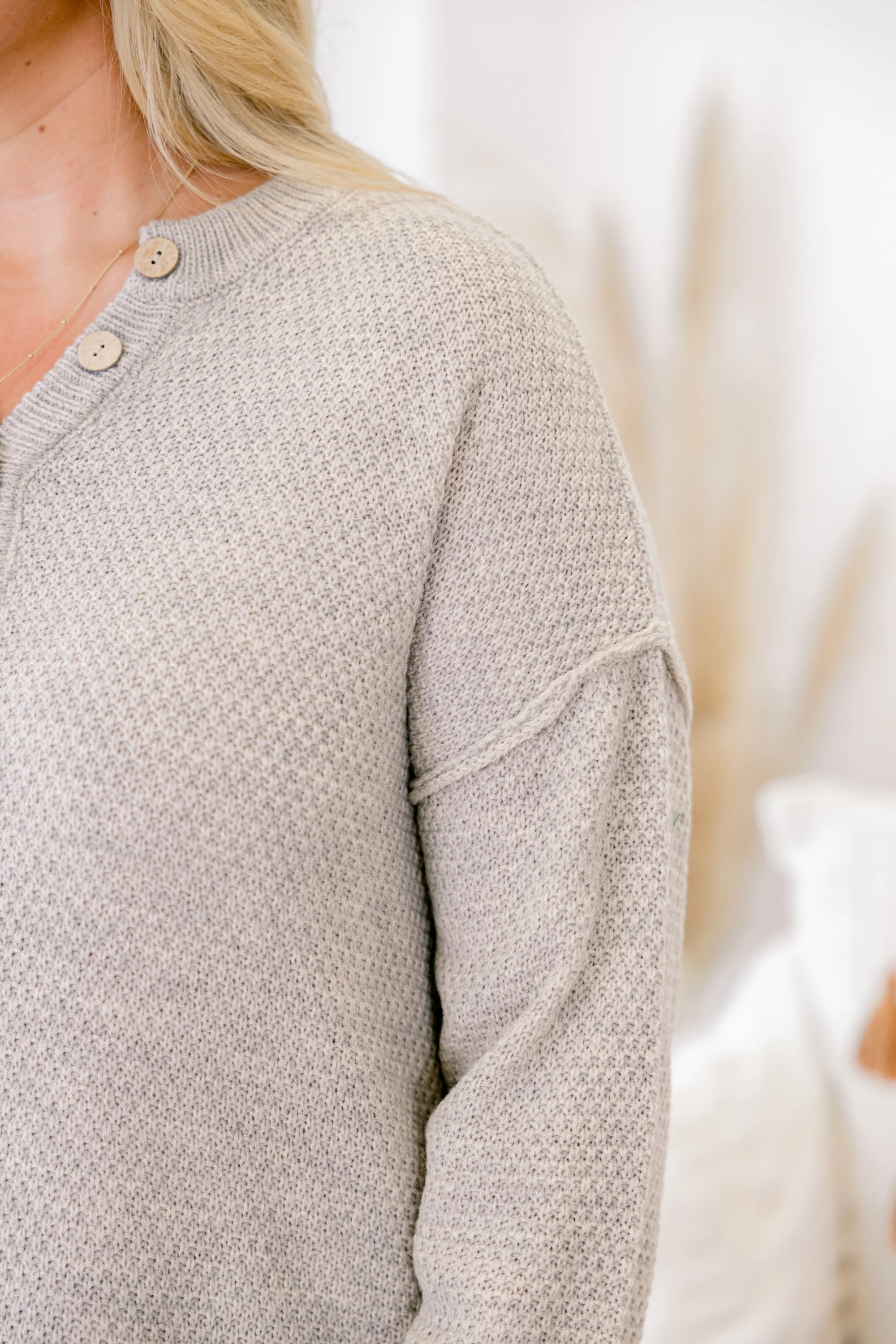 Do This All The Time Sweater, Heather Beige - Giverhouse