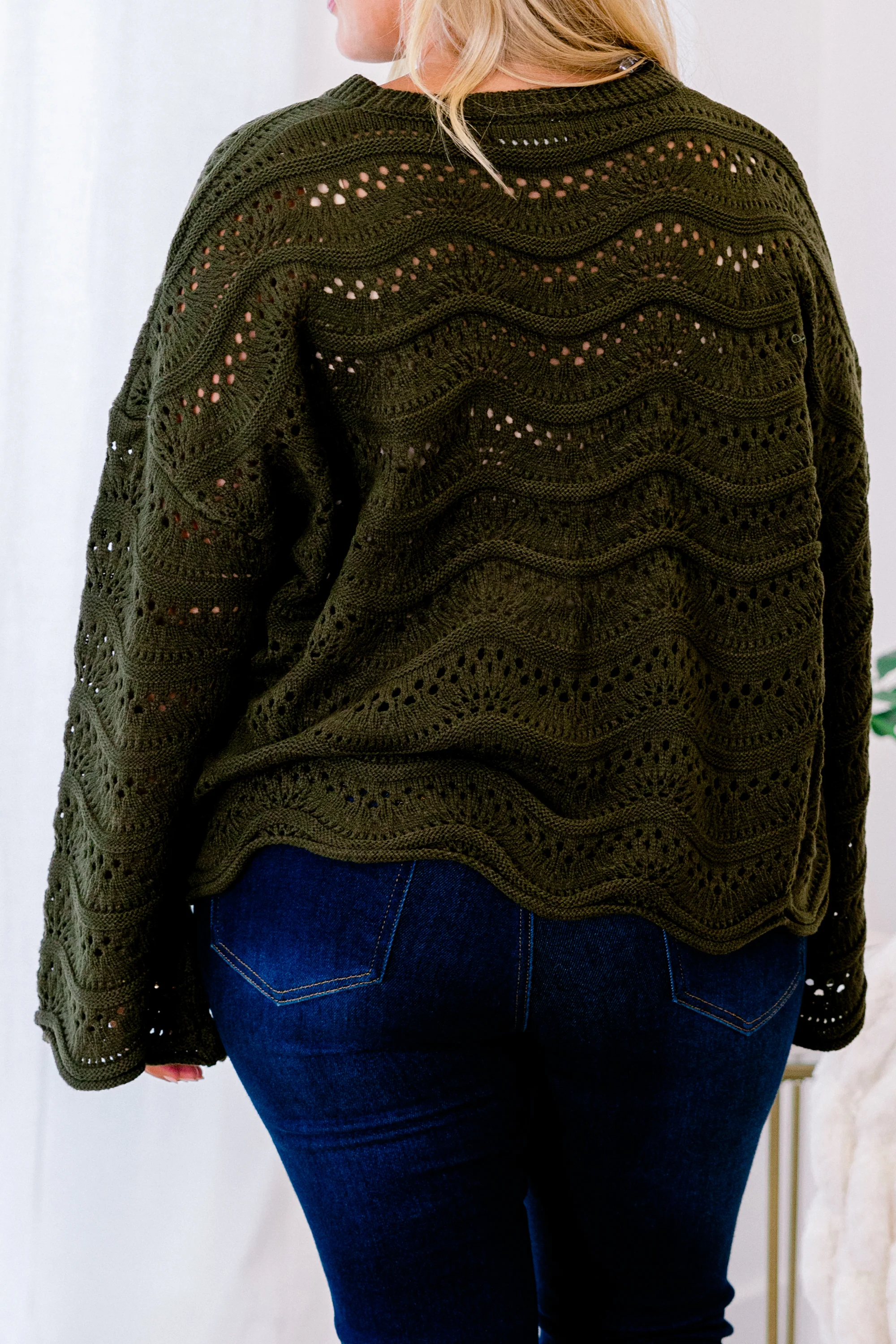 Wavy Comfort Sweater, Green - Giverhouse