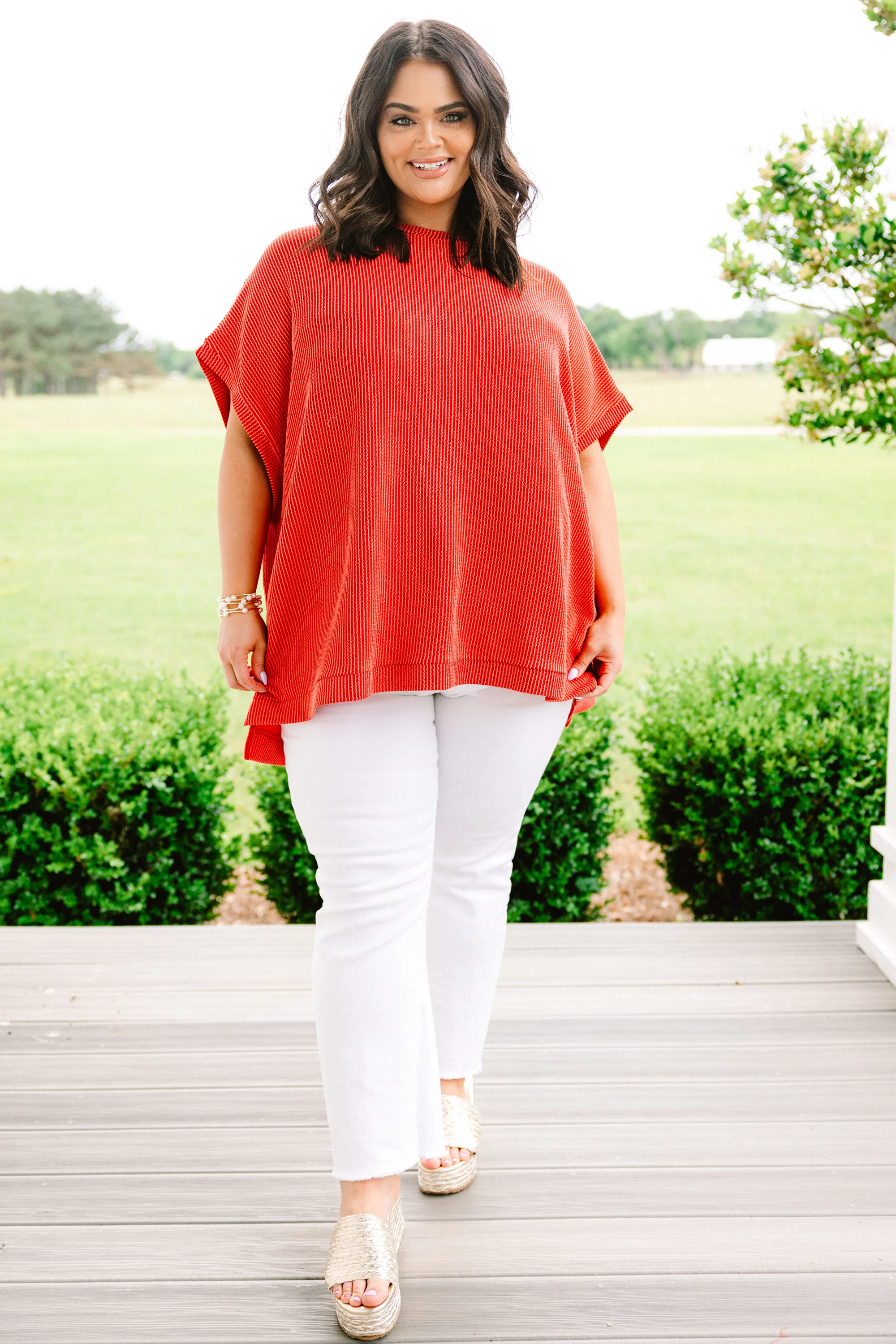 All About Knits Top, Burnt Orange - Giverhouse