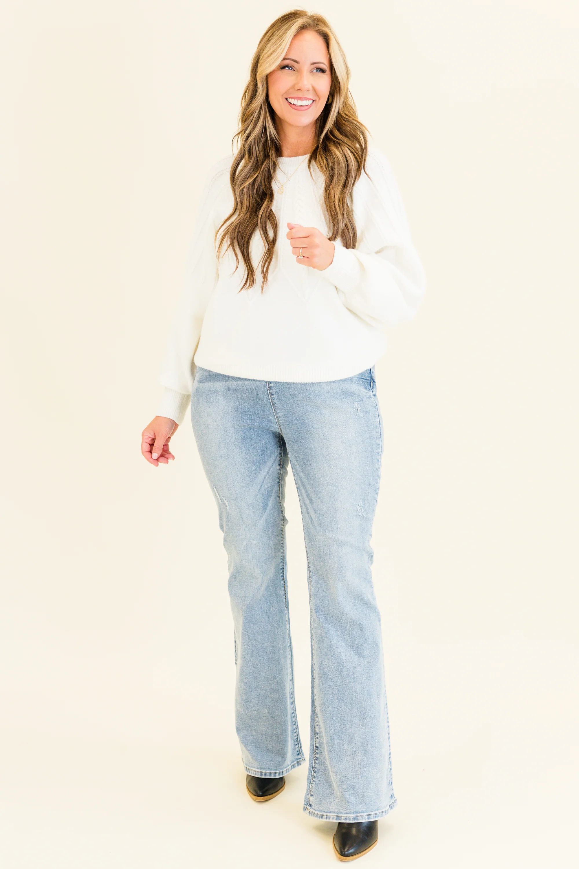 Life Isn't Flare Jeggings, Light Wash - Giverhouse