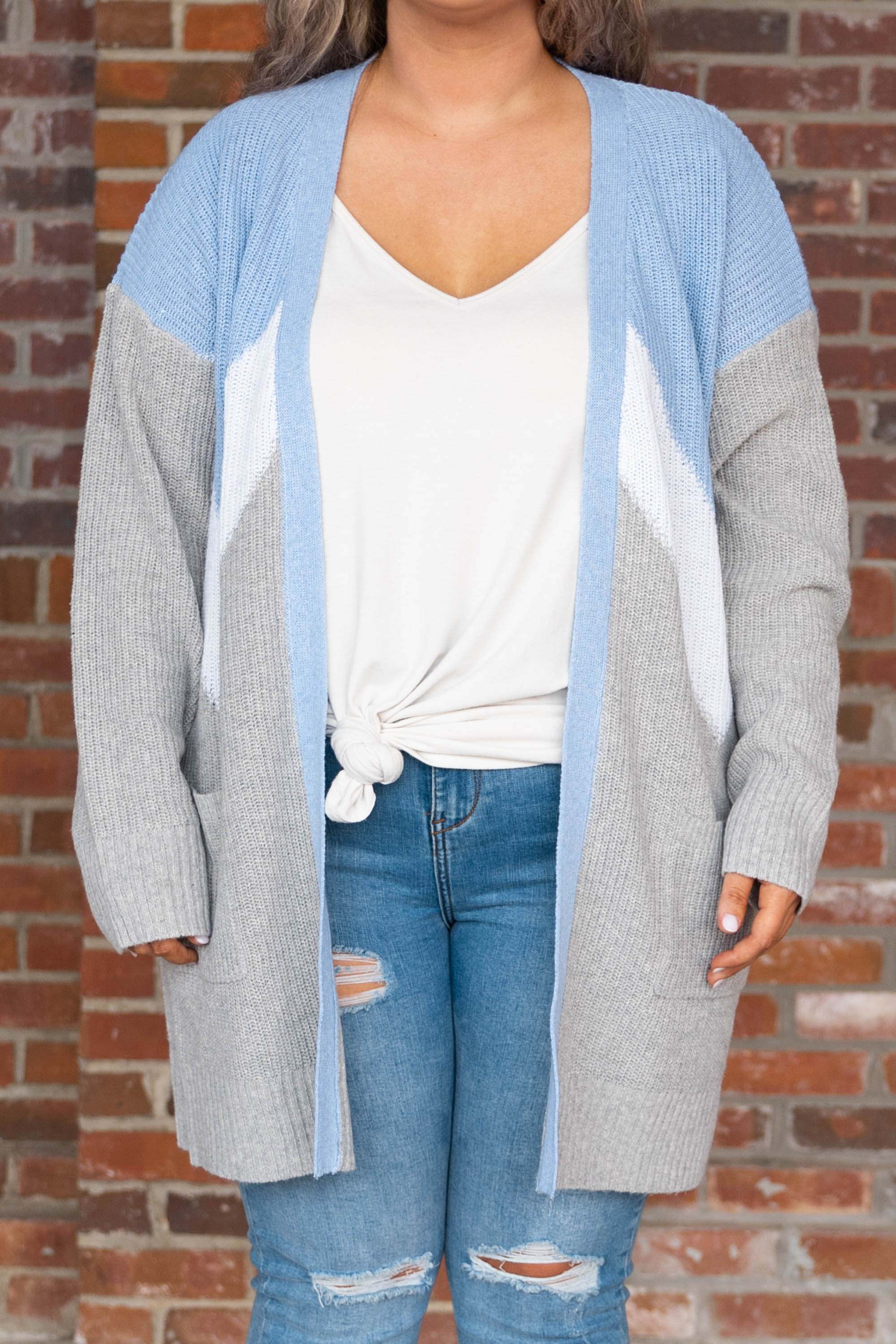 Stronger Than I Have Been Before Cardigan, Blue - Giverhouse