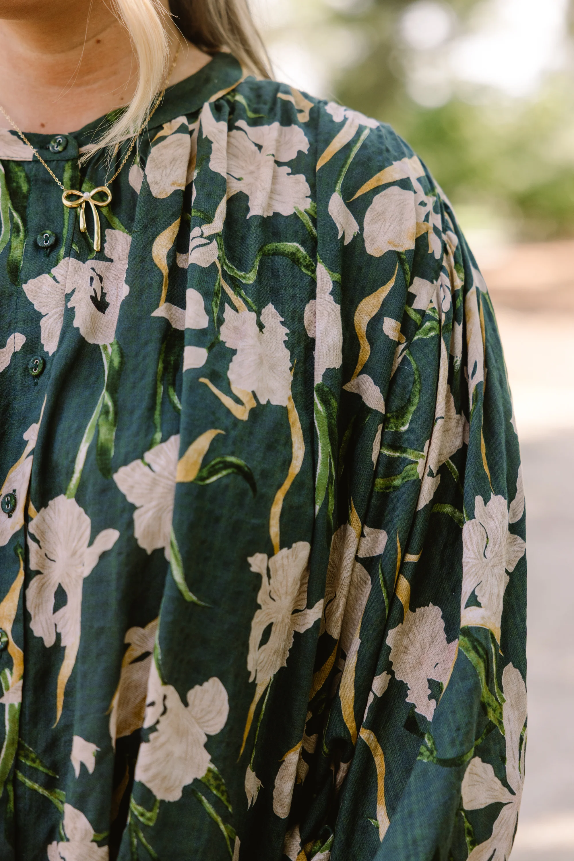 Away From It All Tunic, Green Floral - Giverhouse
