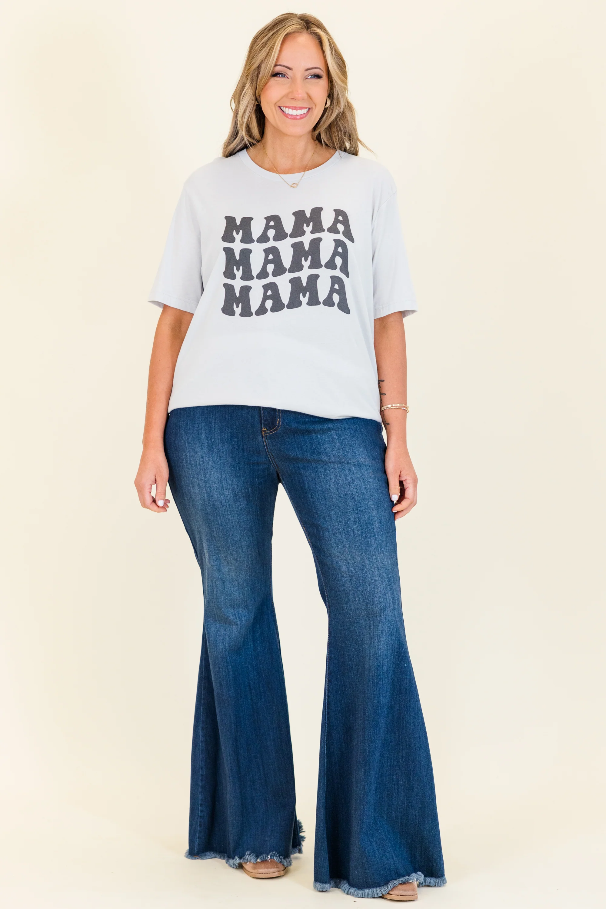 Mama Mama Mama Tee, Silver - Giverhouse