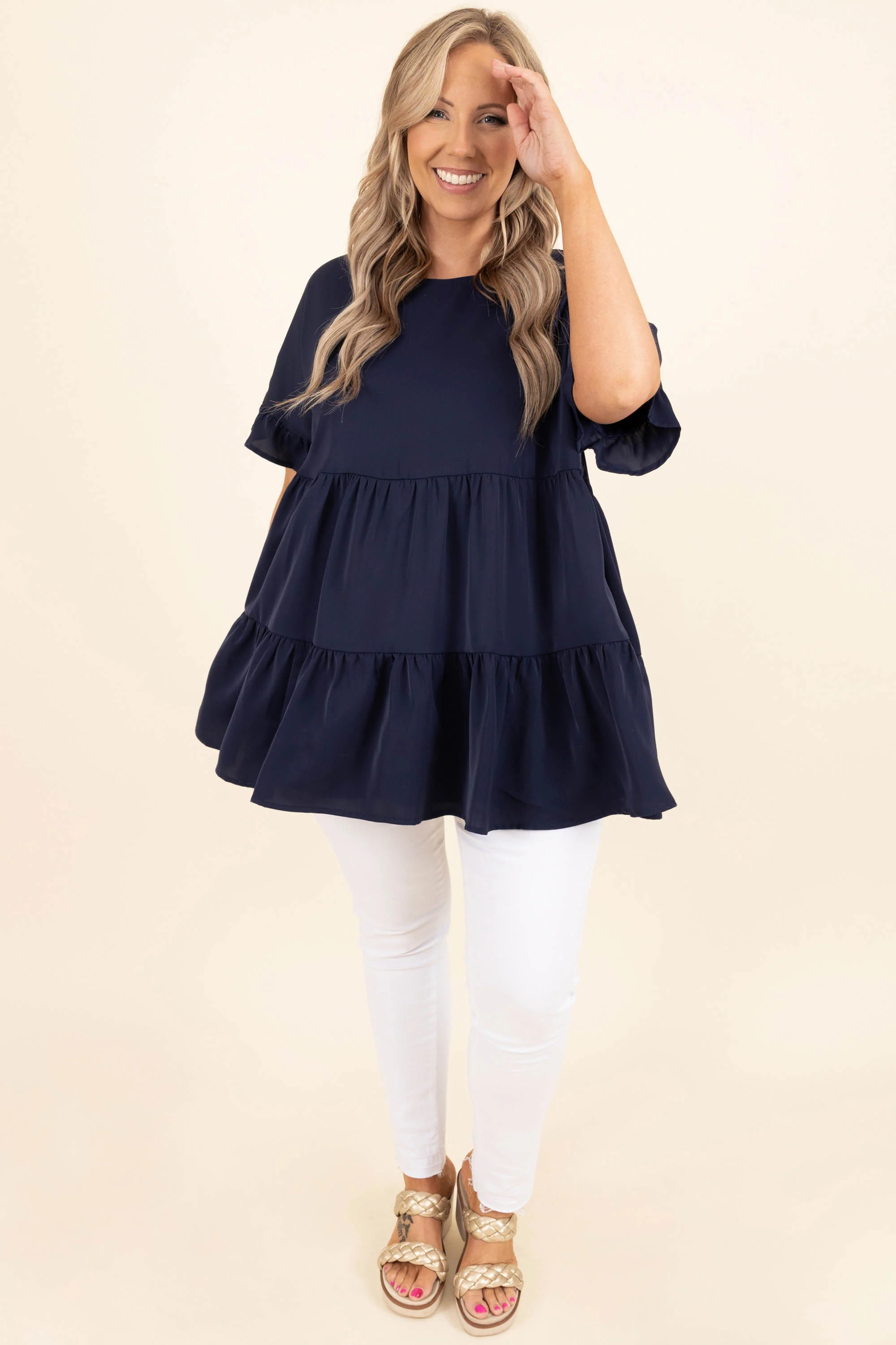 Only In Your Dreams Top, Navy - Giverhouse