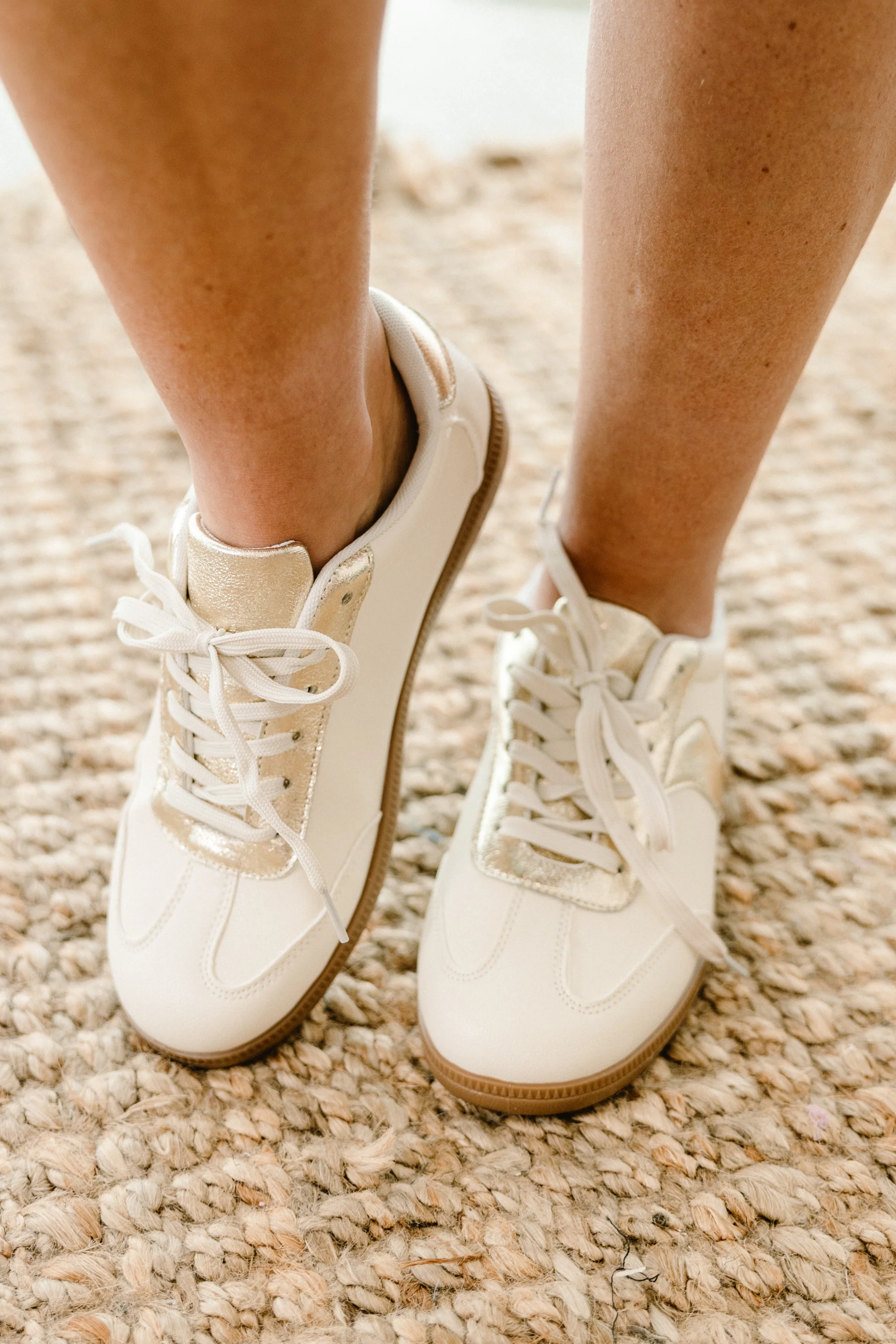 Meet Me In August Sneakers, Gold - Giverhouse