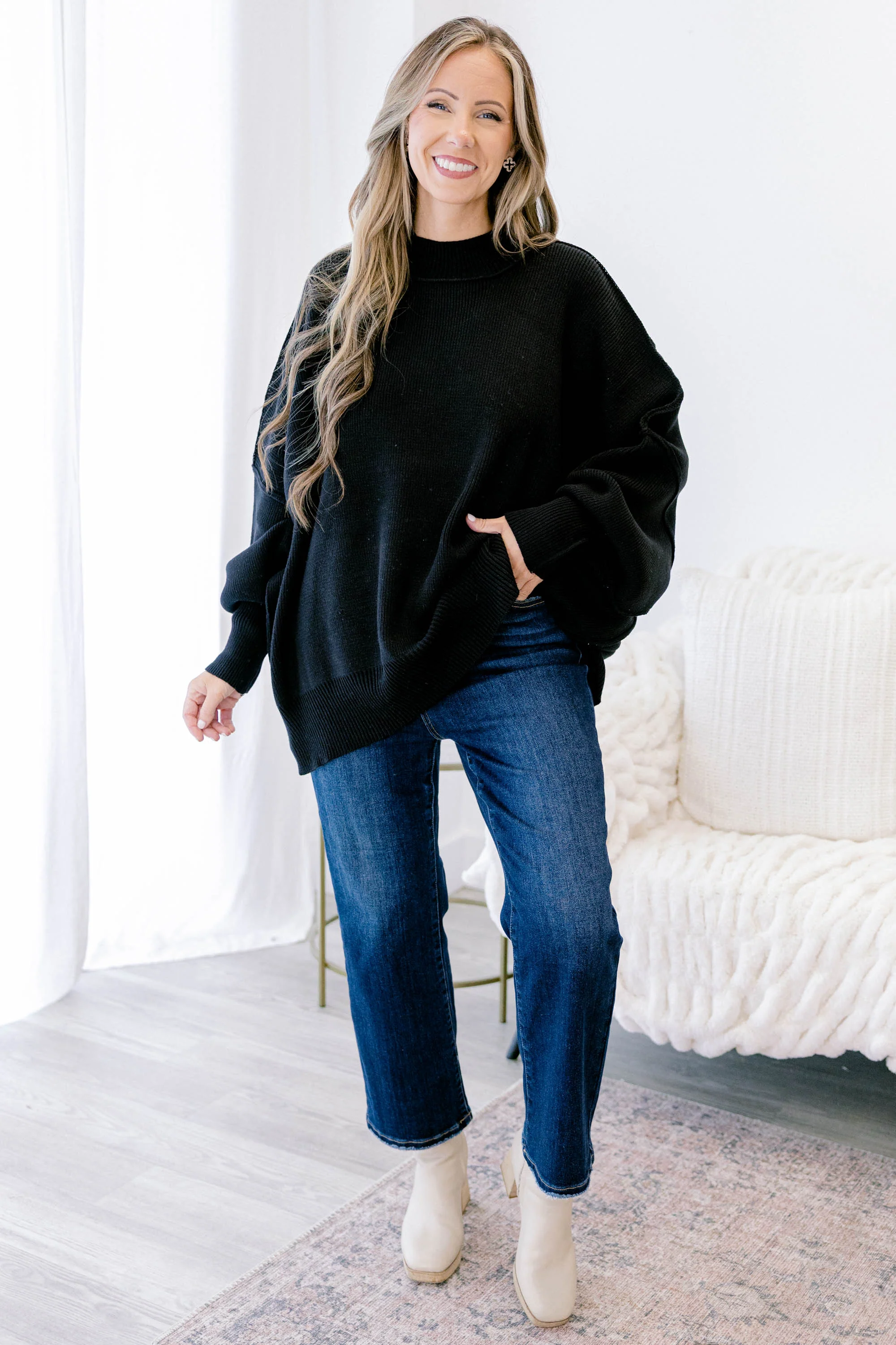 Perfectly Cozy Sweater, Black - Giverhouse