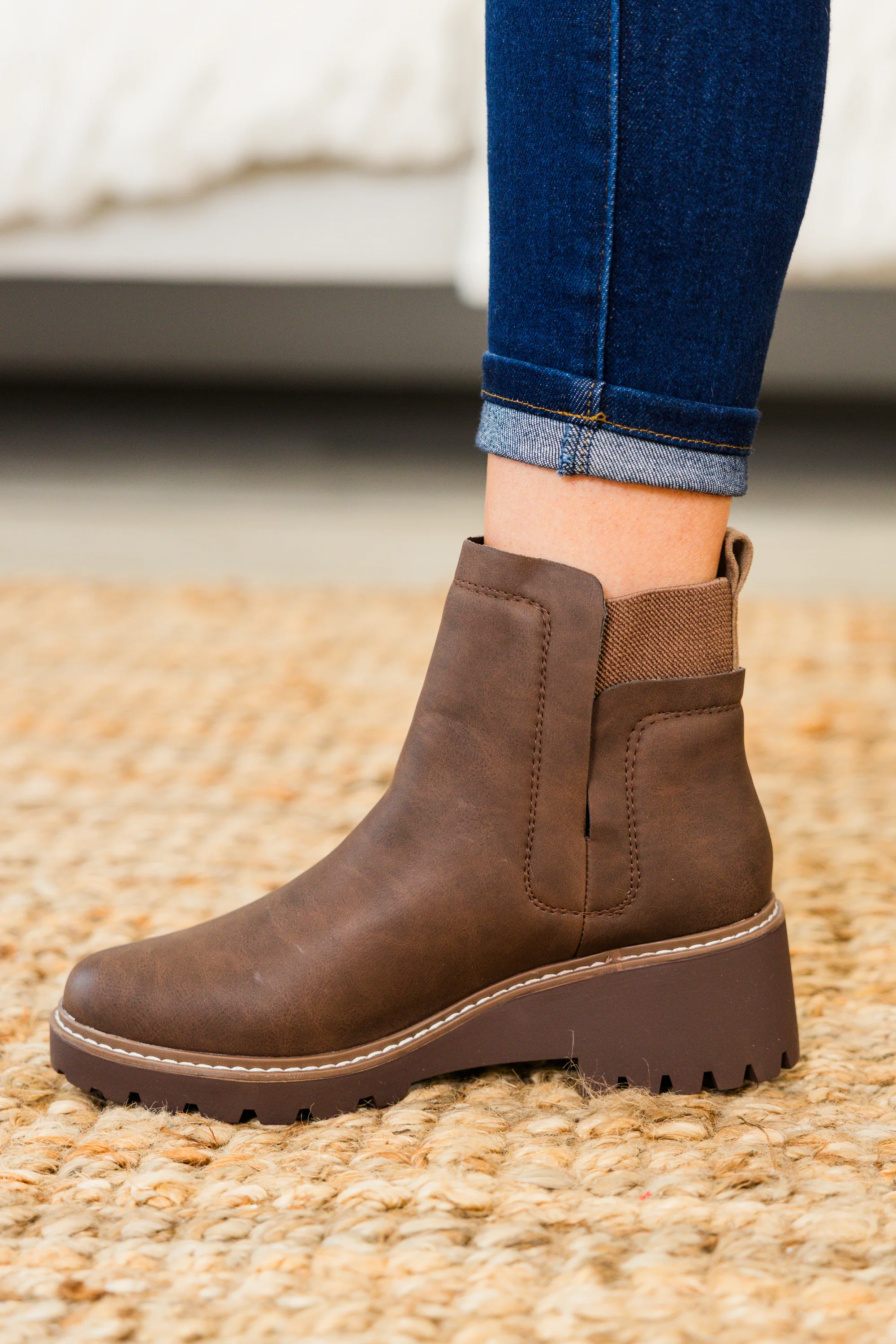 Sleek Street Booties, Brown - Giverhouse