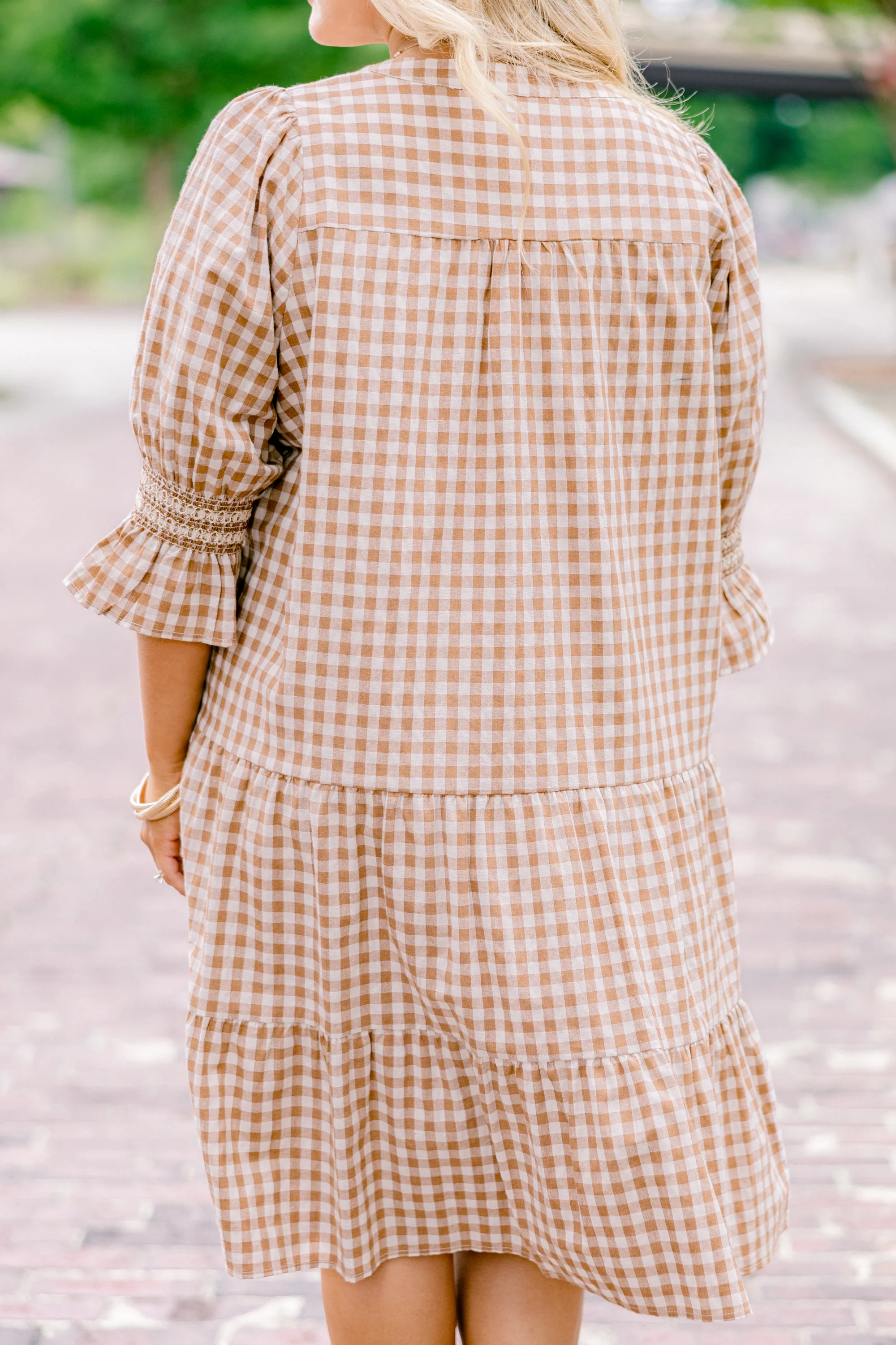 Sands Of Life Dress, Brown Gingham - Giverhouse