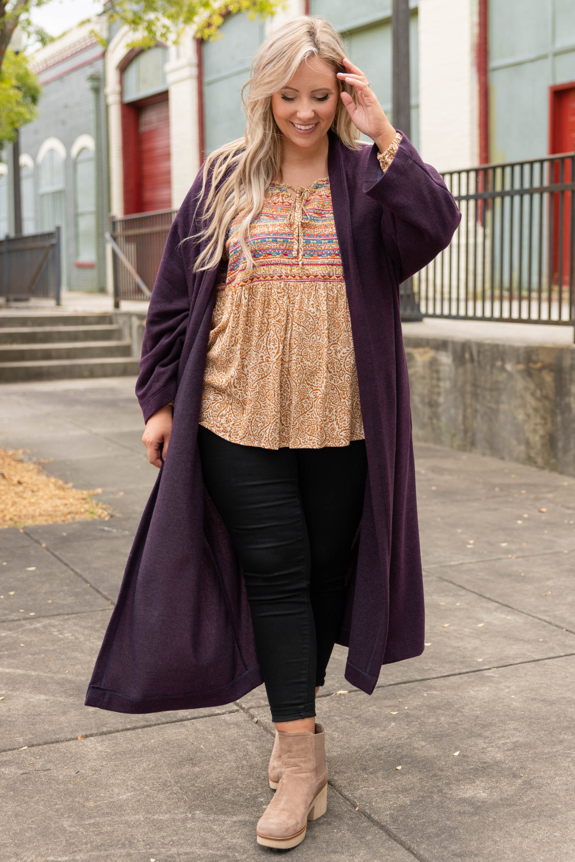 Great Heights Cardigan, Purple - Giverhouse