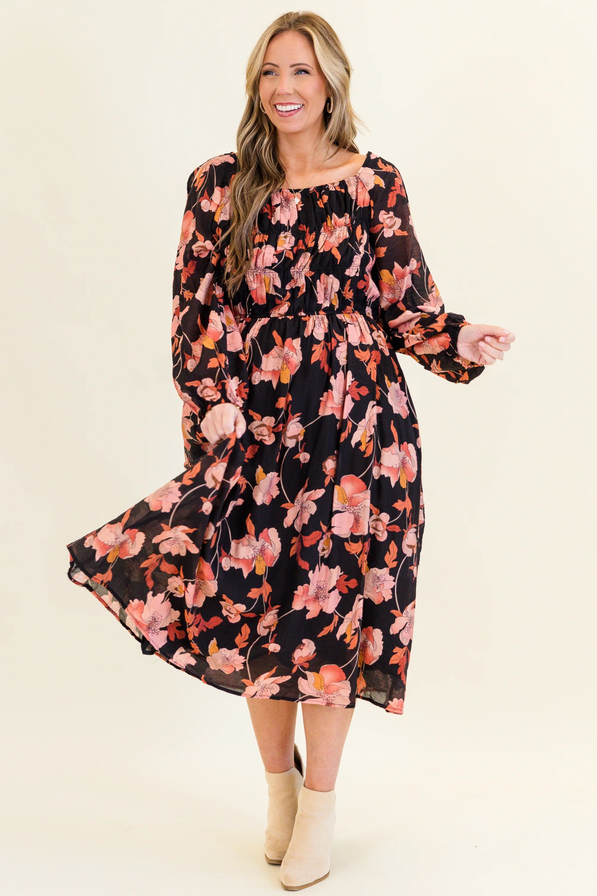 Never Too Early Midi Dress, Black - Giverhouse