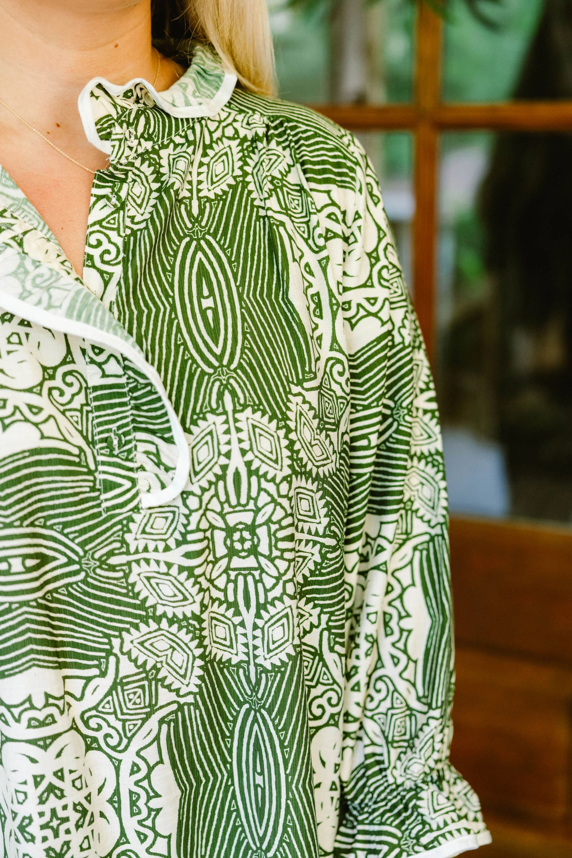 Find My Muse Top, Green Abstract - Giverhouse