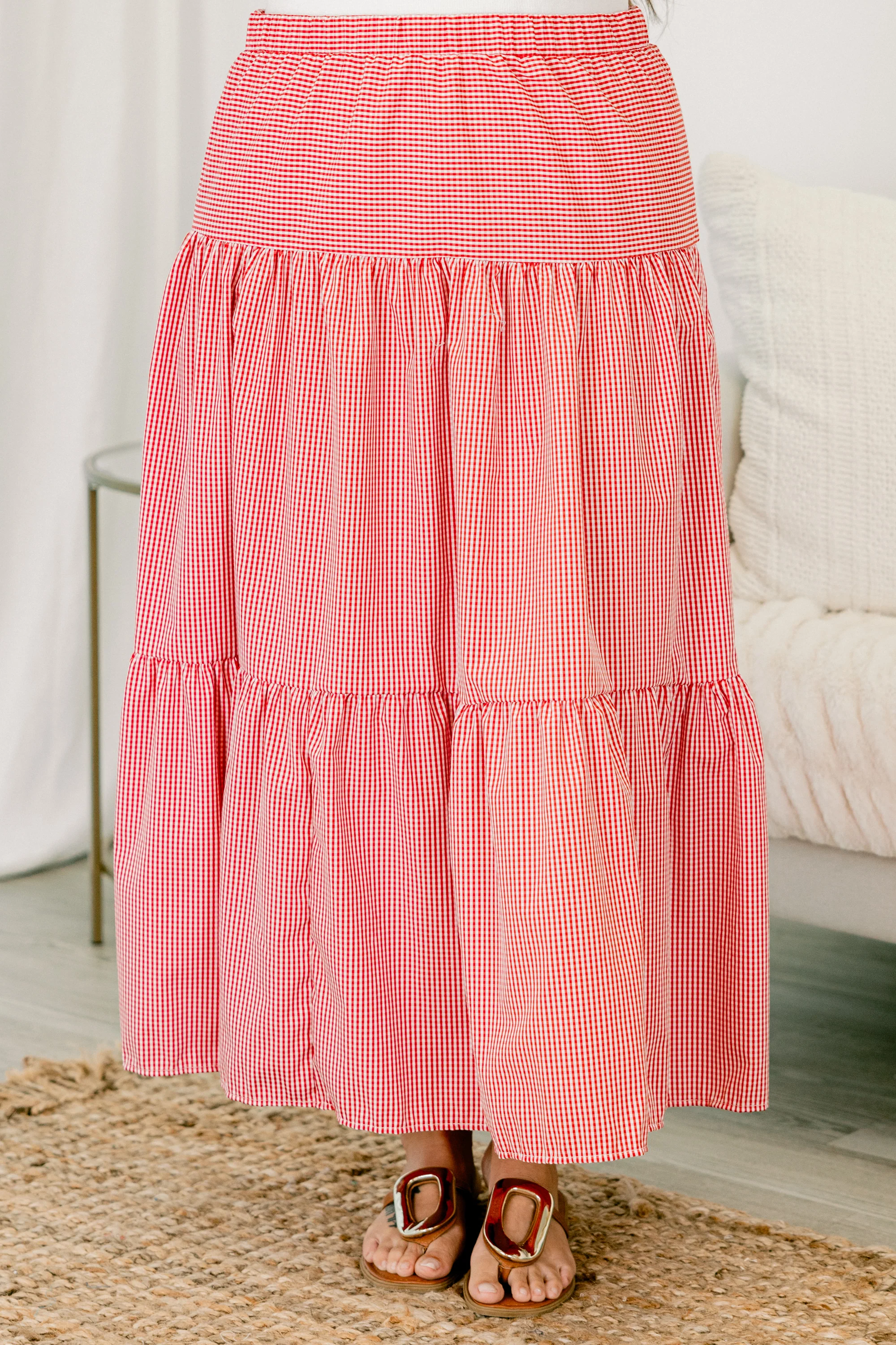 Said In Stride Skirt, Red - Giverhouse