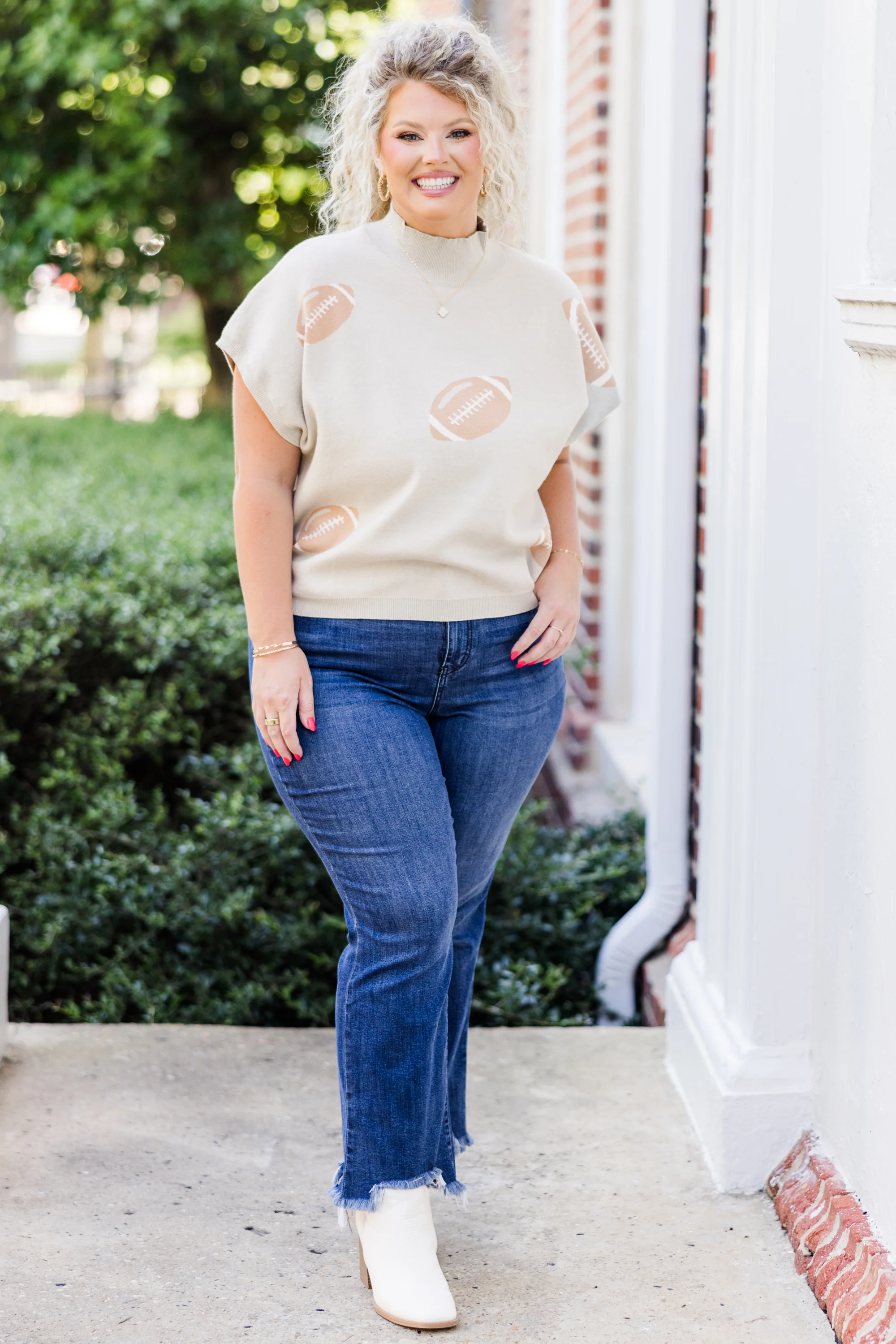 Football Mama Sweater, Oatmeal - Giverhouse