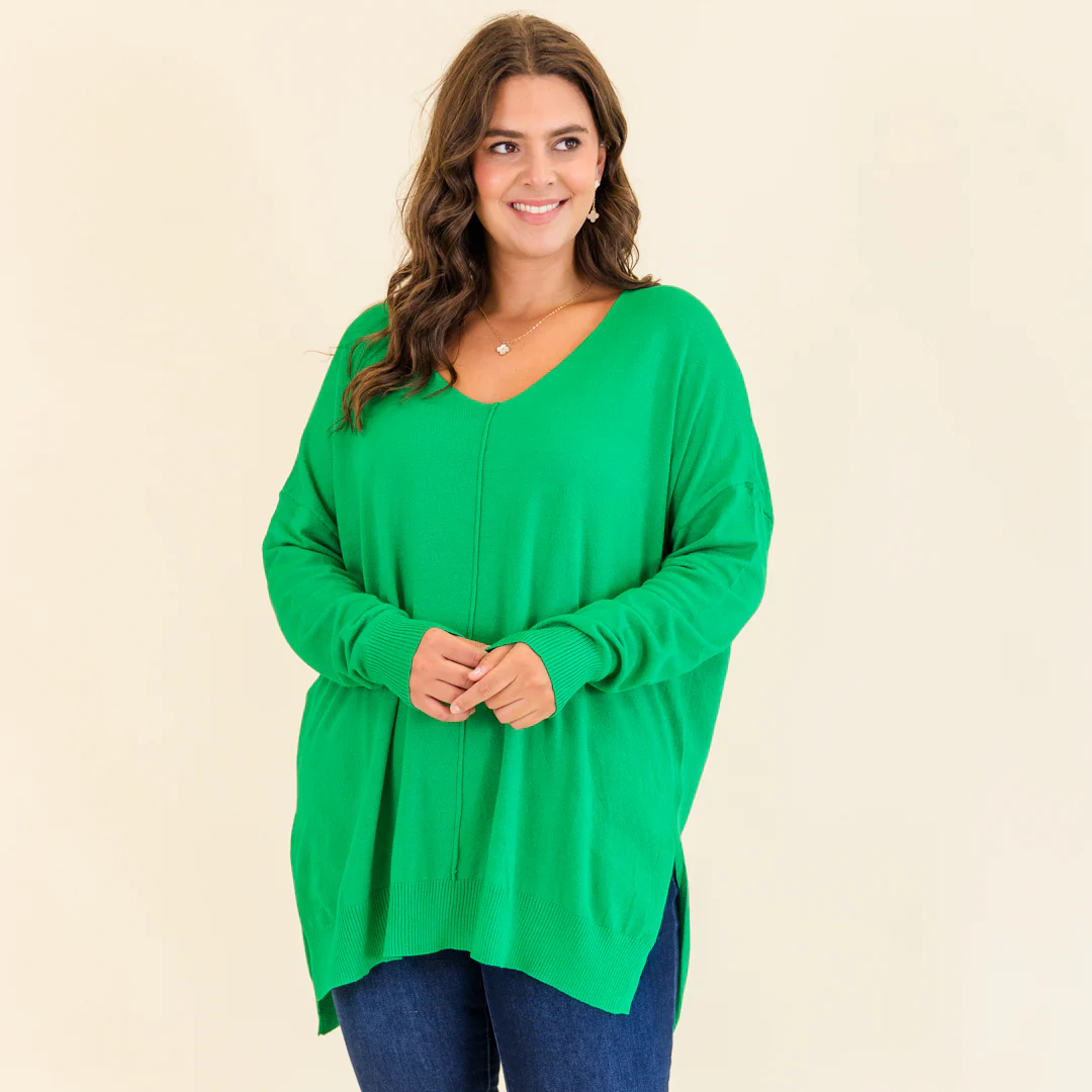 Miss Who I Was Sweater, Kelly Green - Giverhouse