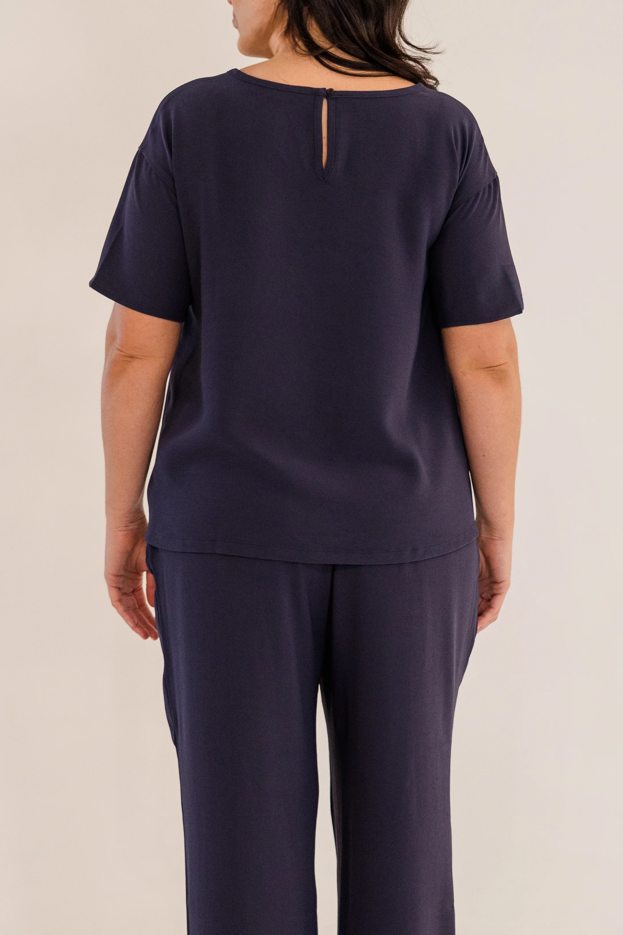 Ricker Tie Hem Top, Ink Navy - Giverhouse