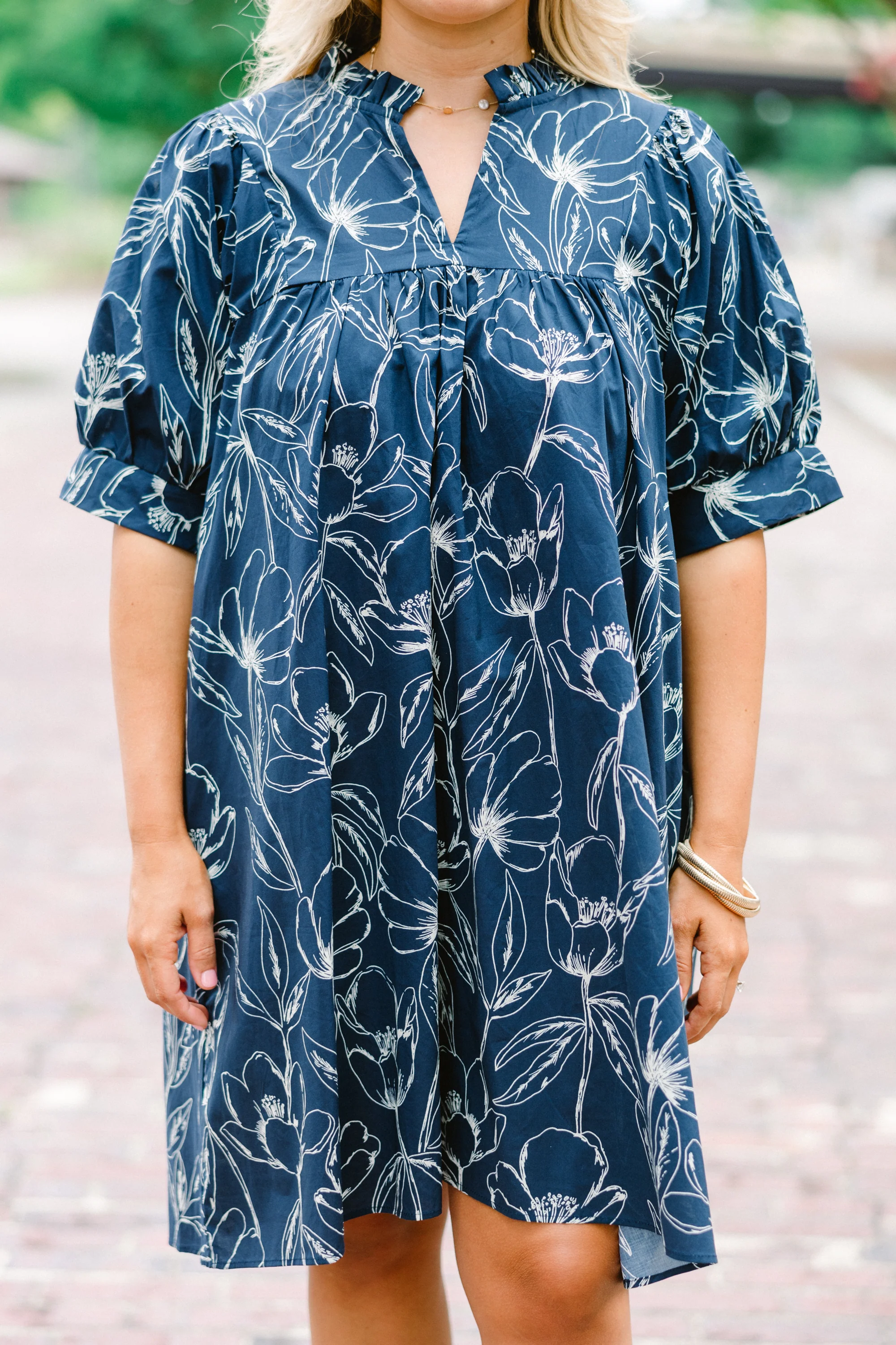 Make My Night Dress, Navy Floral - Giverhouse