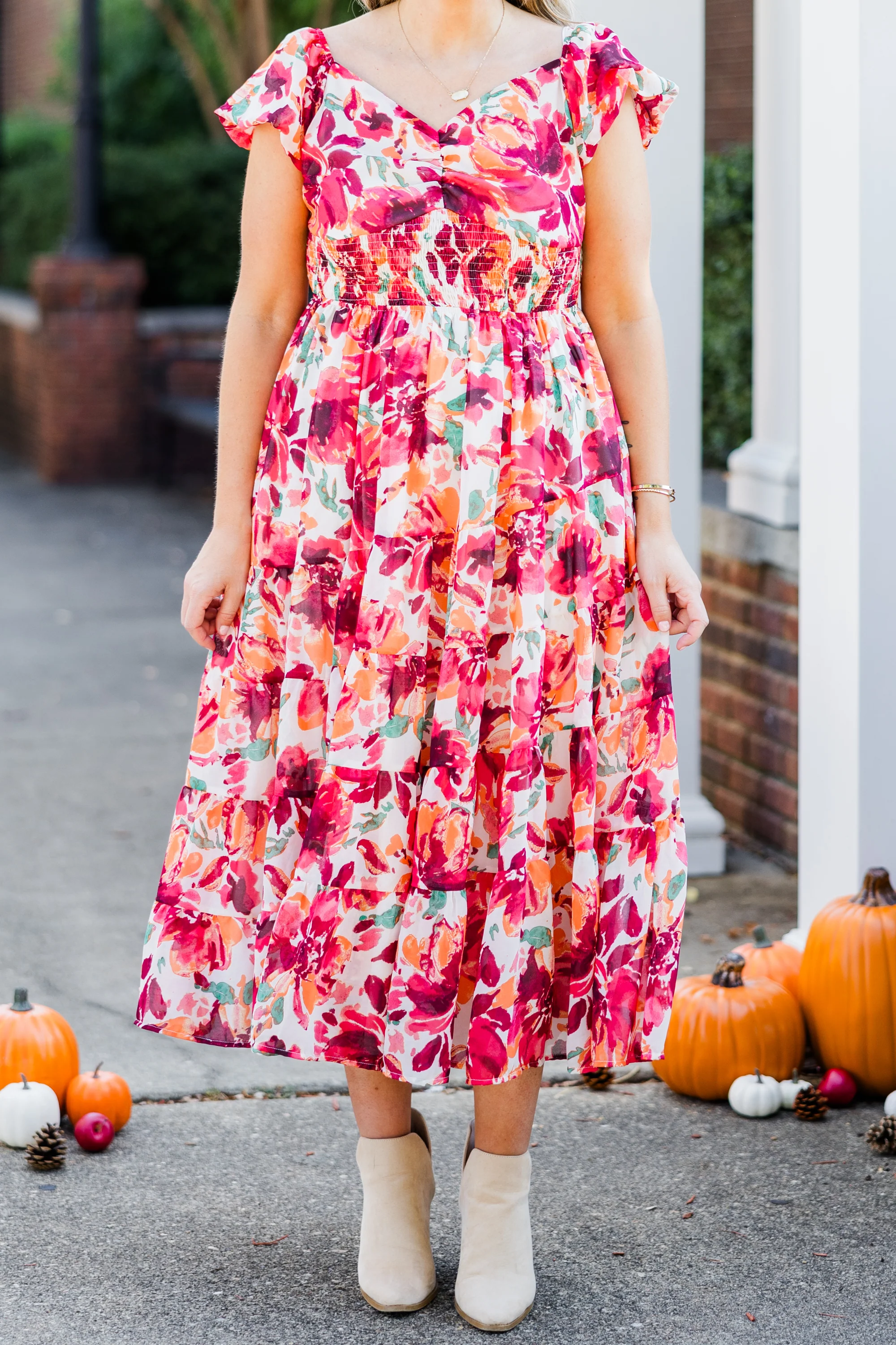 Love From Above Dress, Red Floral - Giverhouse
