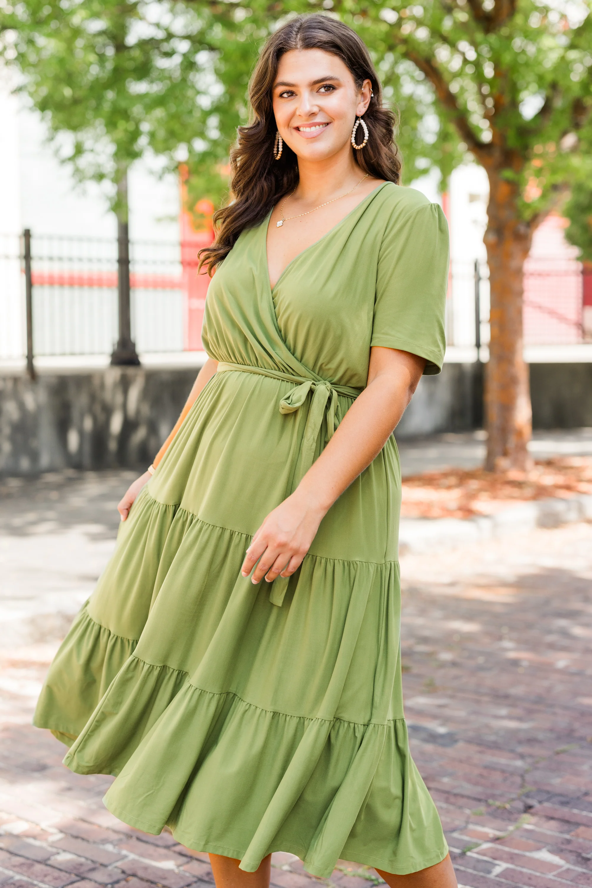 Enchanting Hemline Dress, Green - Giverhouse