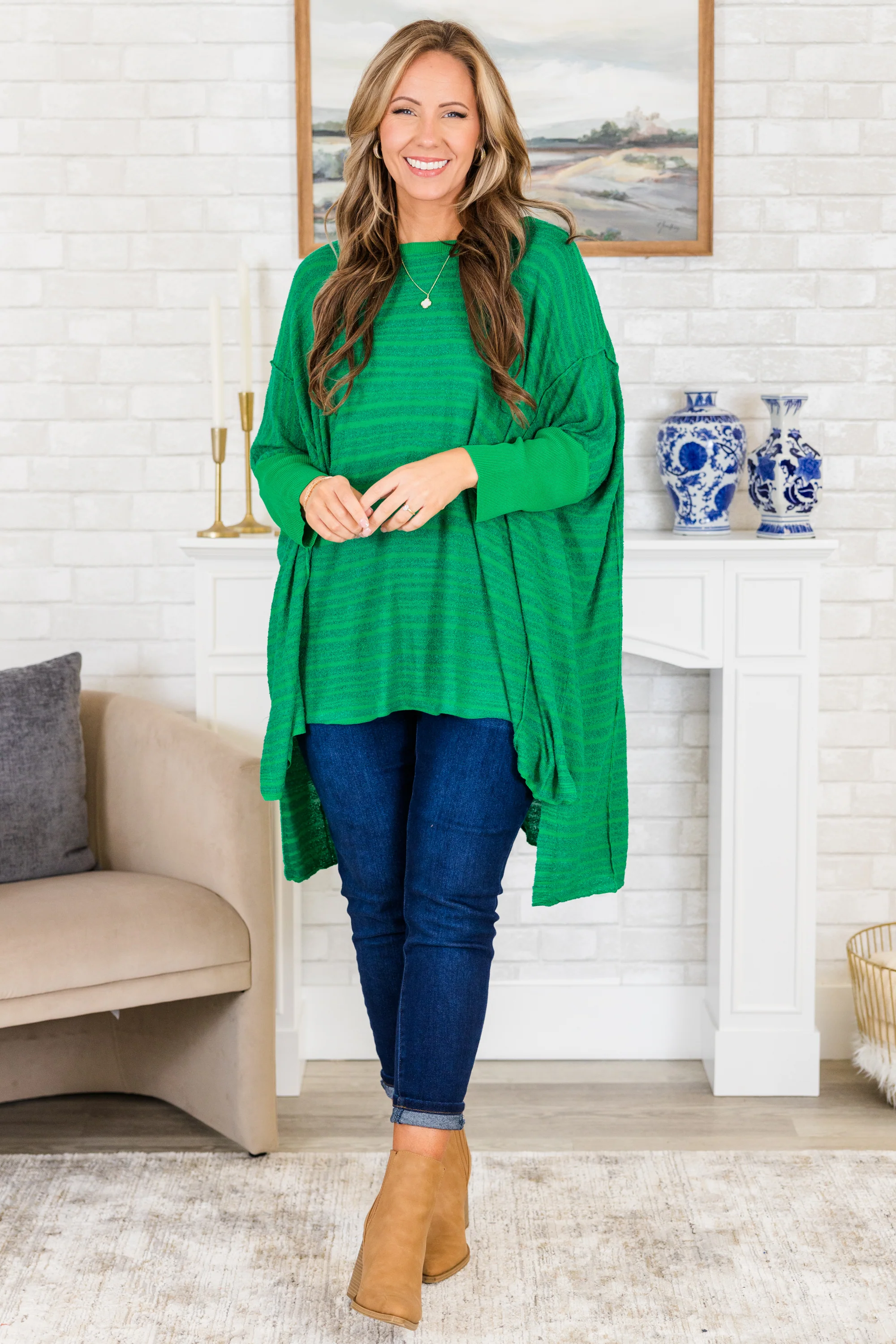 Cozy Cues Top, Green - Giverhouse