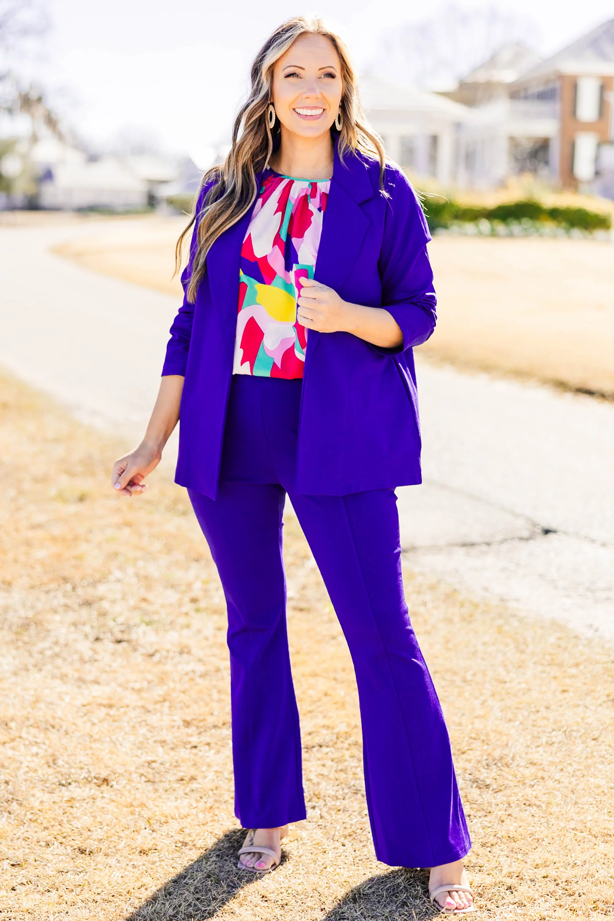 Deep Dive Flare Pants, French Royal - Giverhouse