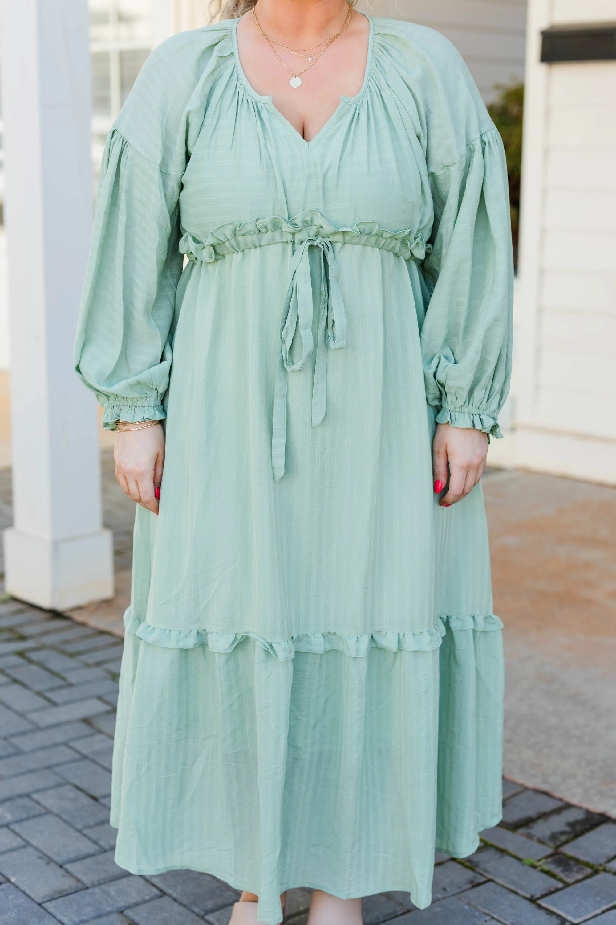 Tell Your Story Dress, Green - Giverhouse