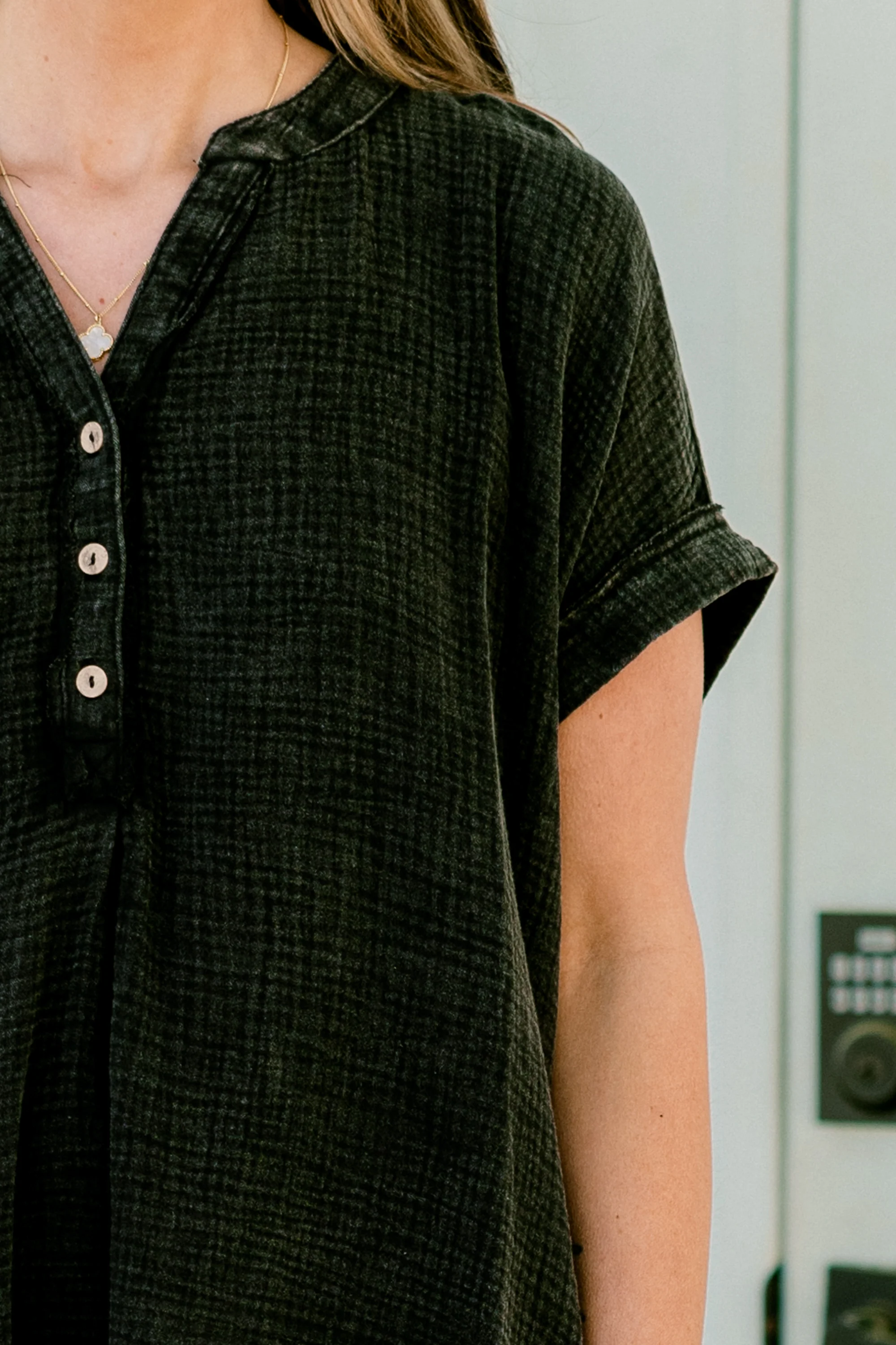 Cute And Carefree Top, Ash Black - Giverhouse