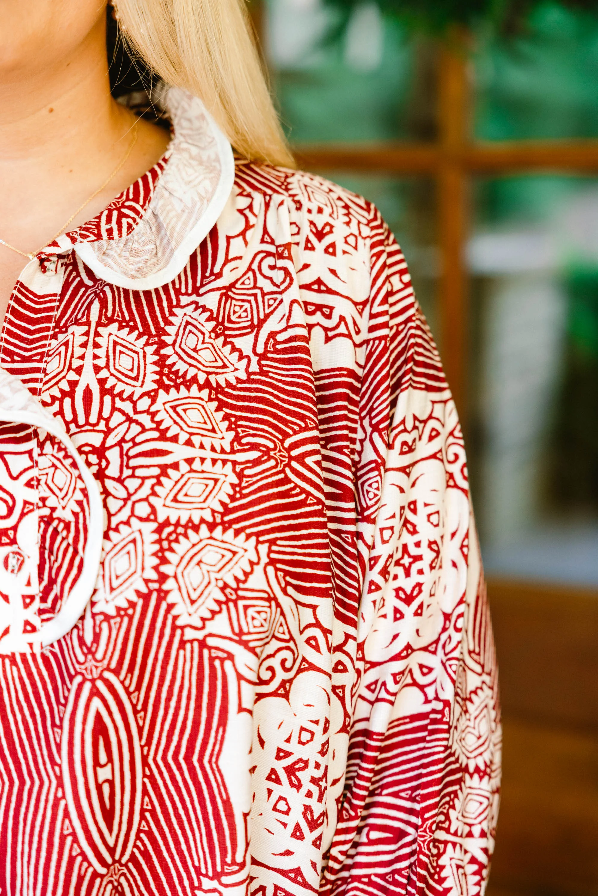 Find My Muse Top, Red Abstract - Giverhouse