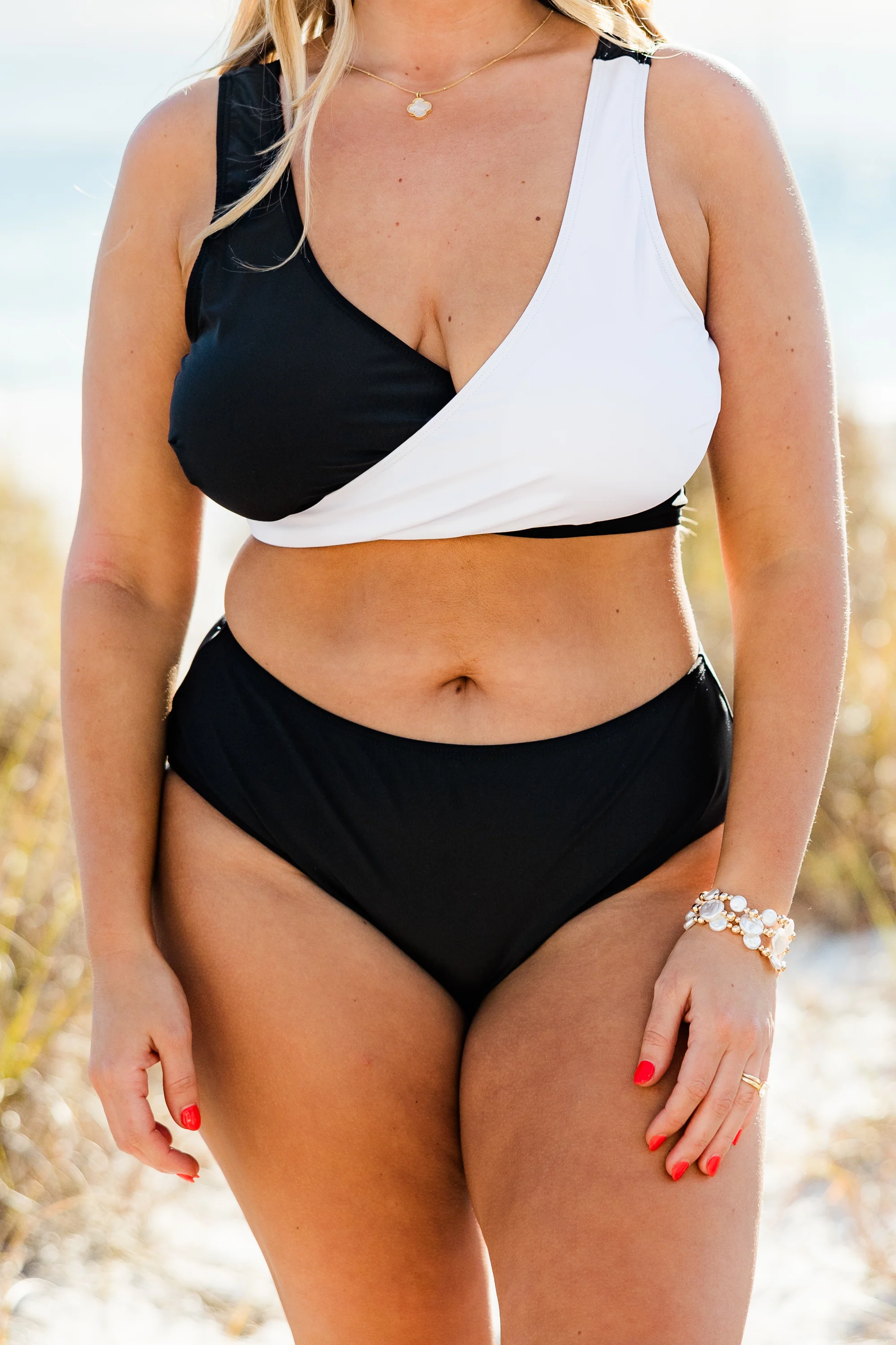 Catch Flights Swim Bottom, Black/White - Giverhouse