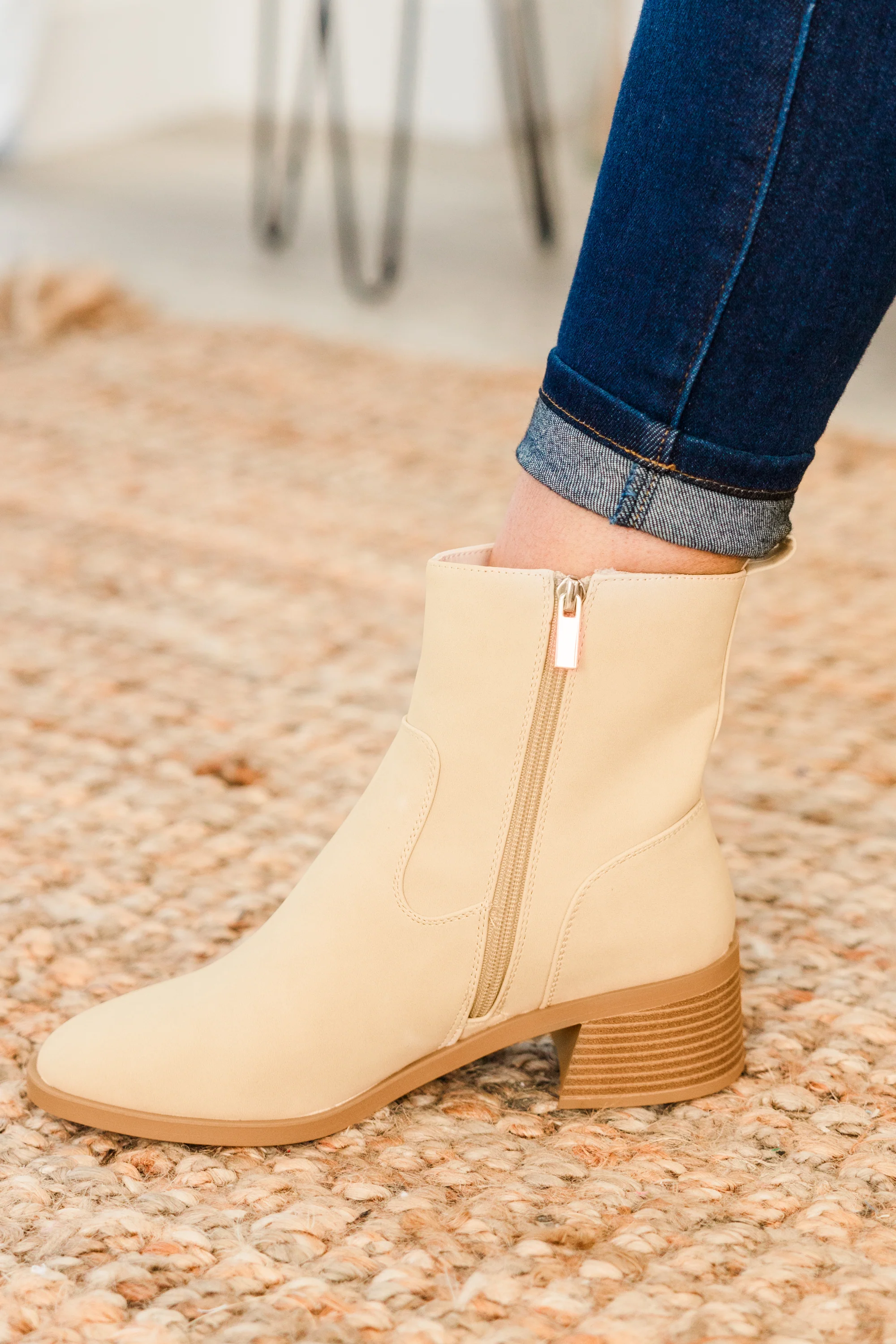 Sapphire Twilight Booties, Beige - Giverhouse
