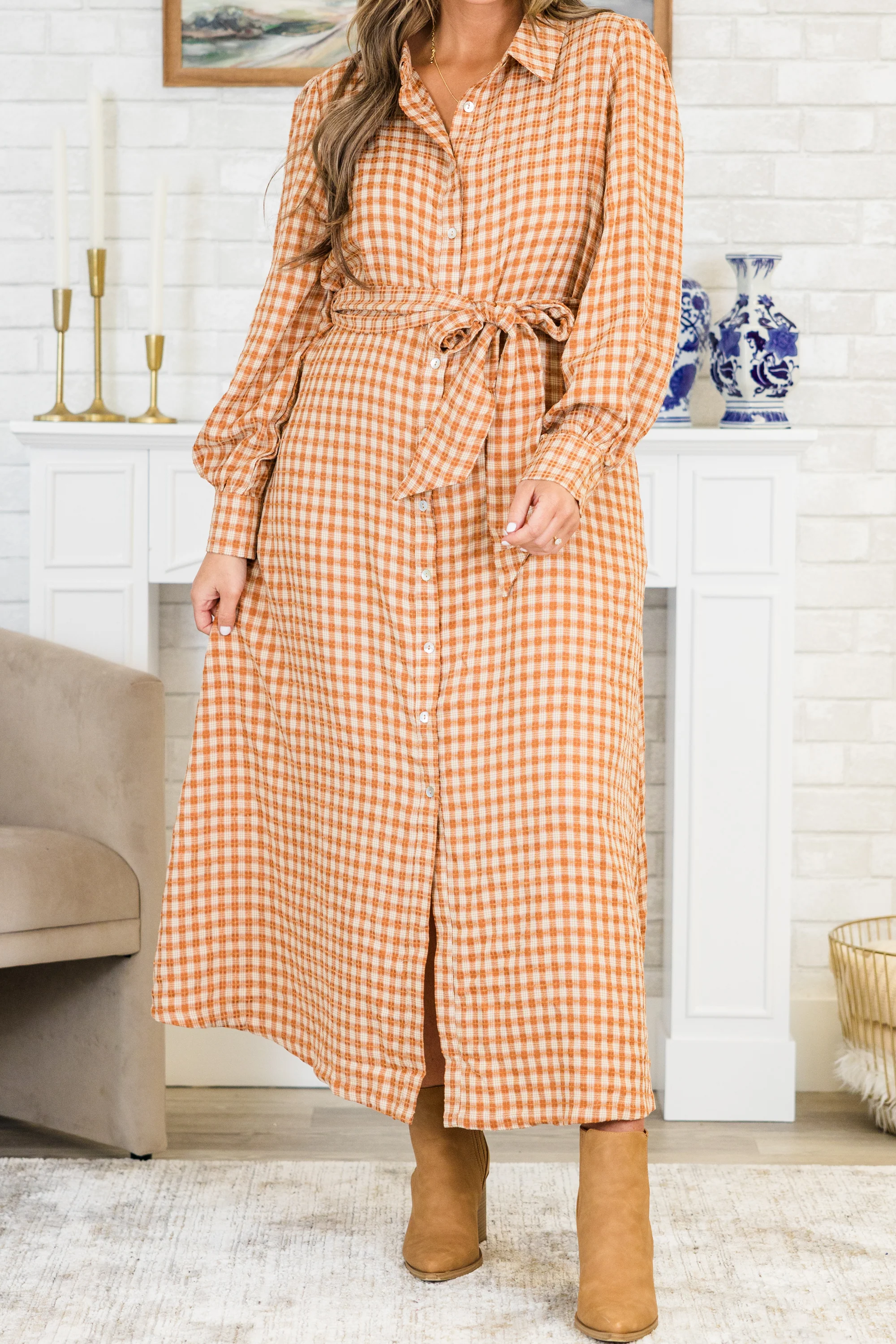 Talk To You Later Maxi Dress, Rust - Giverhouse