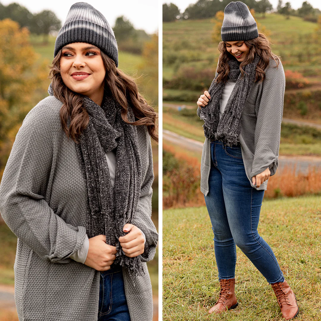 Weft In Warmth Scarf, Black - Giverhouse