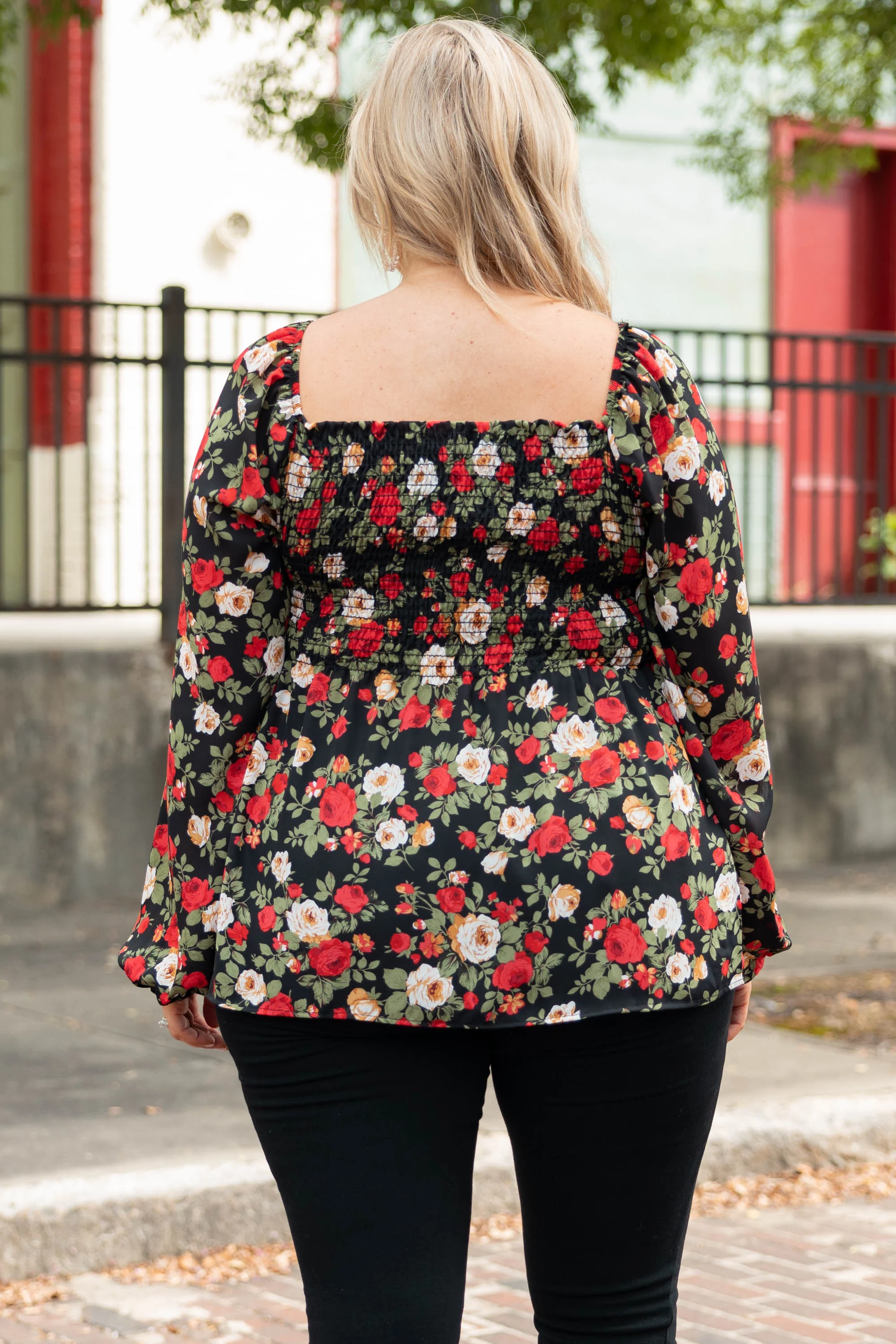 Busy Night Out Blouse, Red-Mustard - Giverhouse