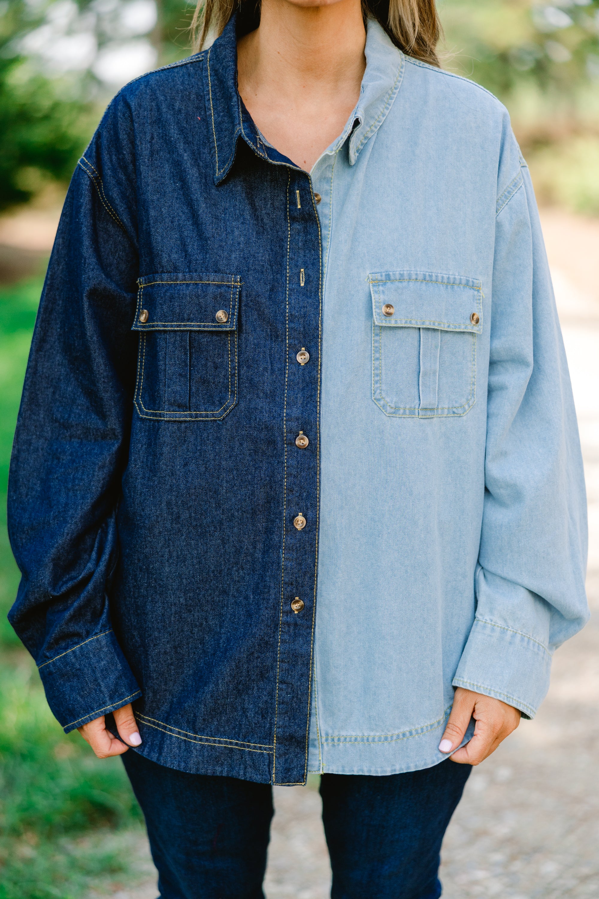 Dolly Top, Denim - Giverhouse