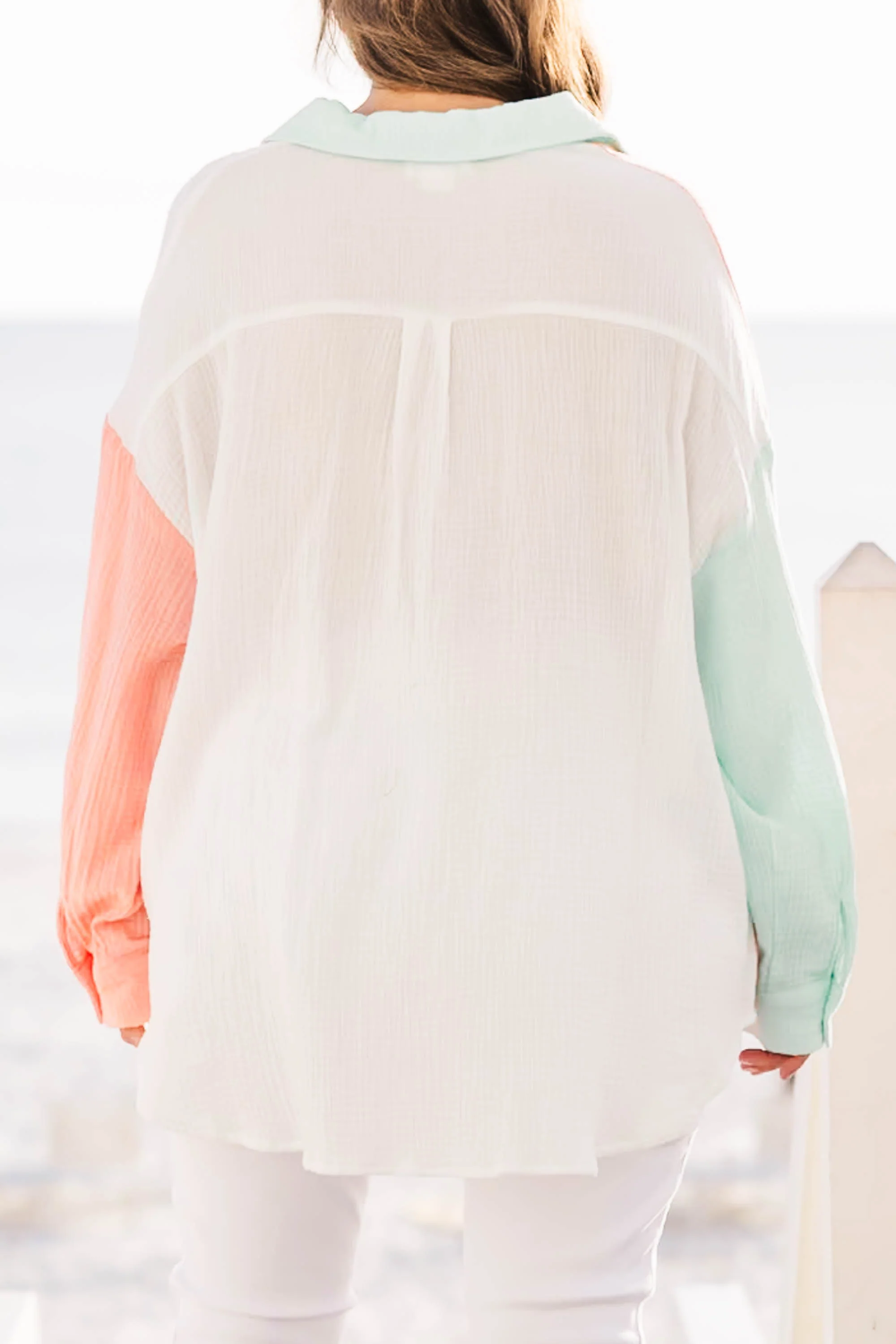 Feeling Sassy Top, Coral-Blue - Giverhouse