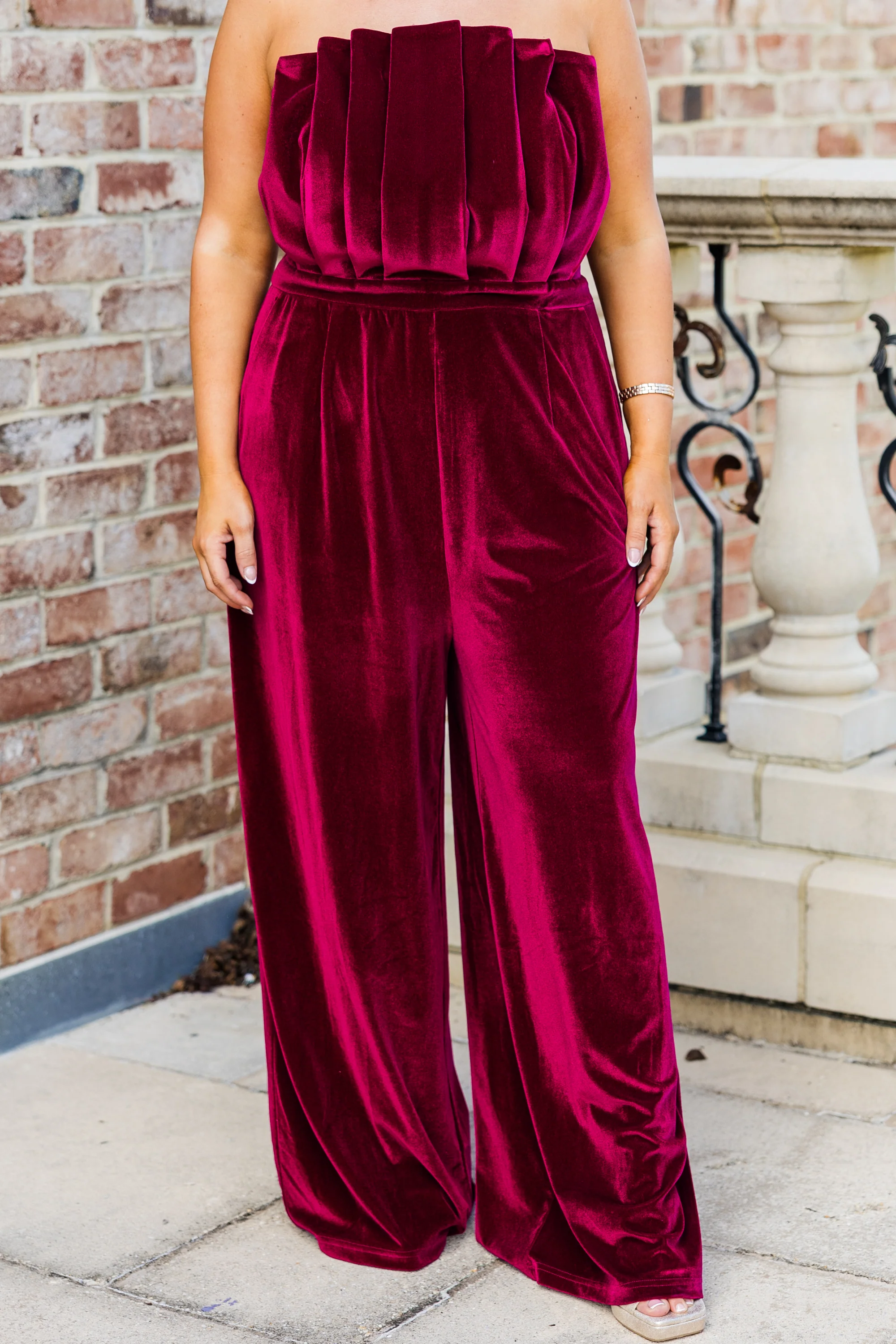 Waltz Through Winter Jumpsuit, Wine - Giverhouse