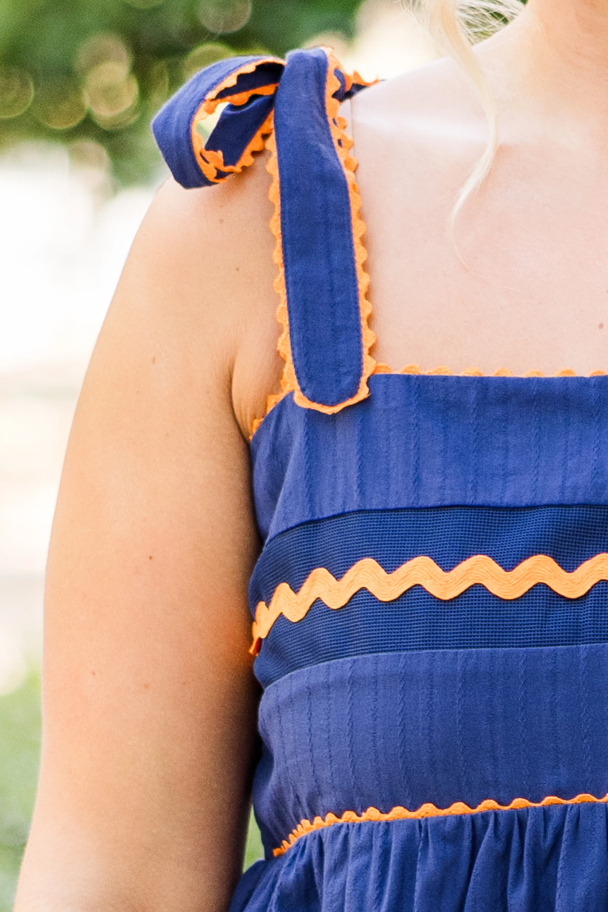 Sweetheart Gameday Babydoll Tank, Blue-Orange - Giverhouse